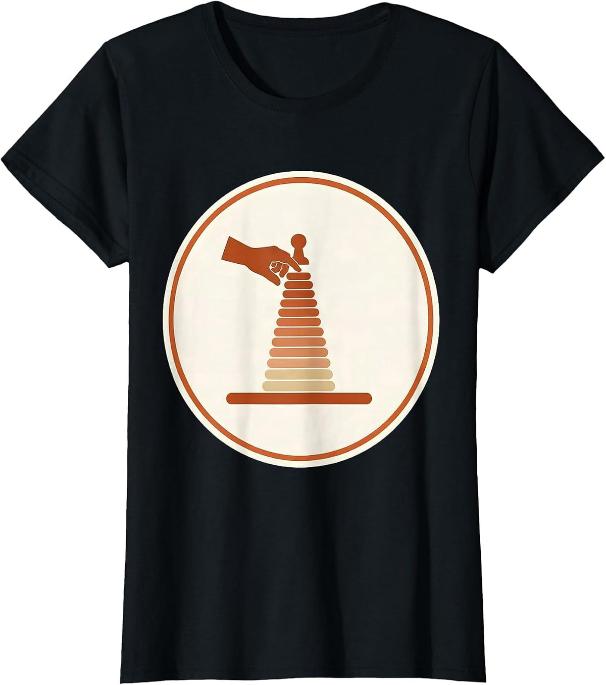 Women's Occupational Therapy Ring Stacking Kids OT Graphic T-Shirt - Black