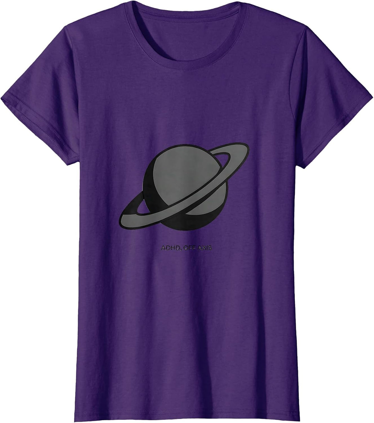 Women's ADHD Off Axis Monochromatic Neurodiversity Awareness T-Shirt - Purple