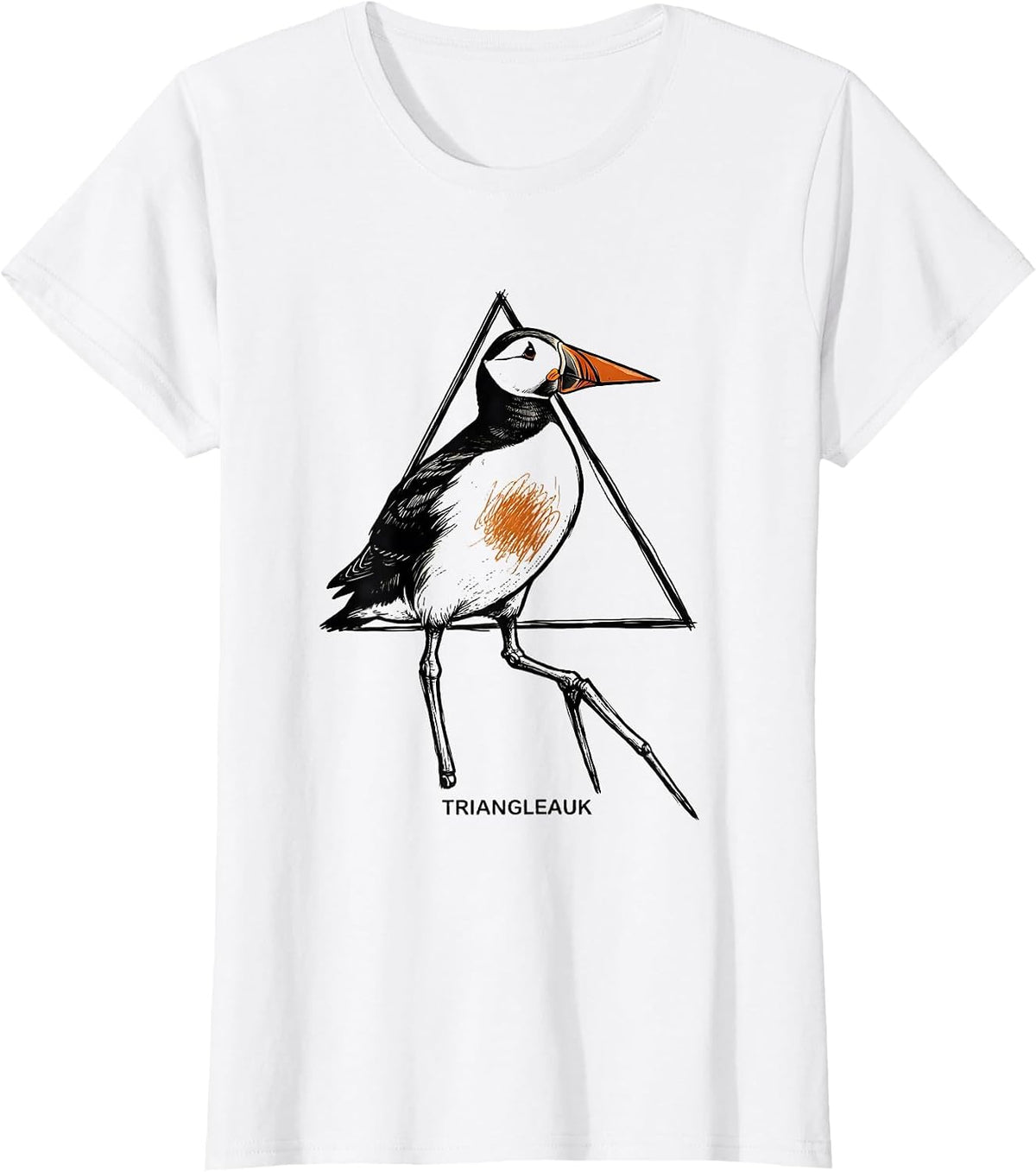 Women's Triangleauk Funny Bird Pun Math Teacher Geometry Humor T-Shirt - White