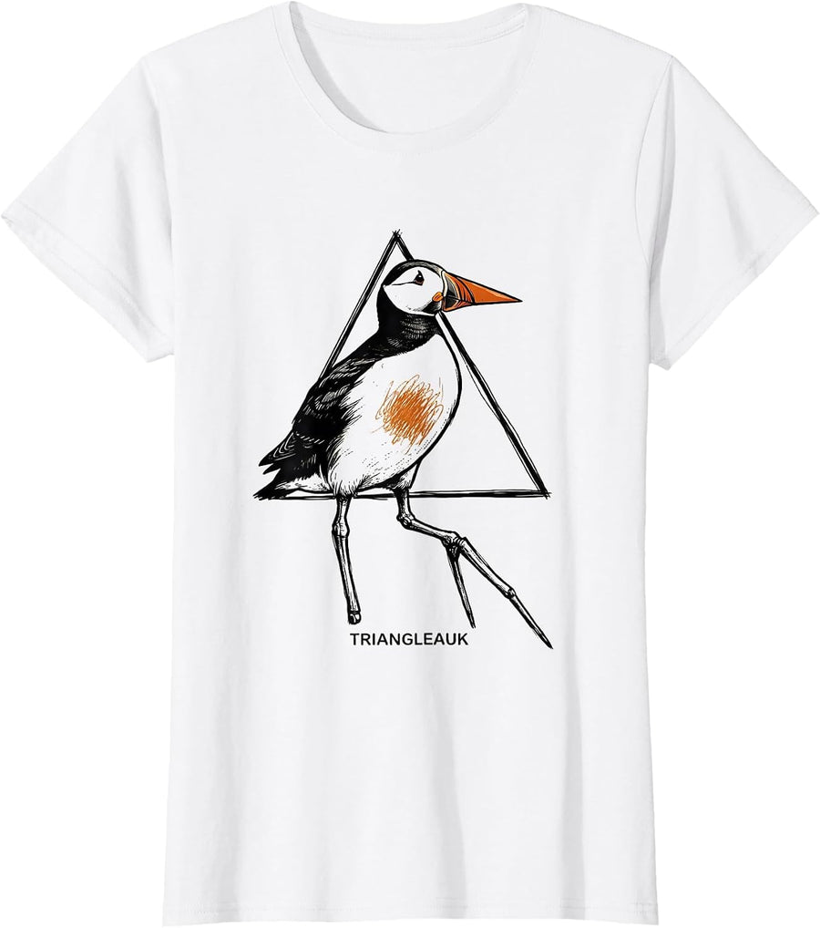 Women's Triangleauk Funny Bird Pun Math Teacher Geometry Humor T-Shirt - White