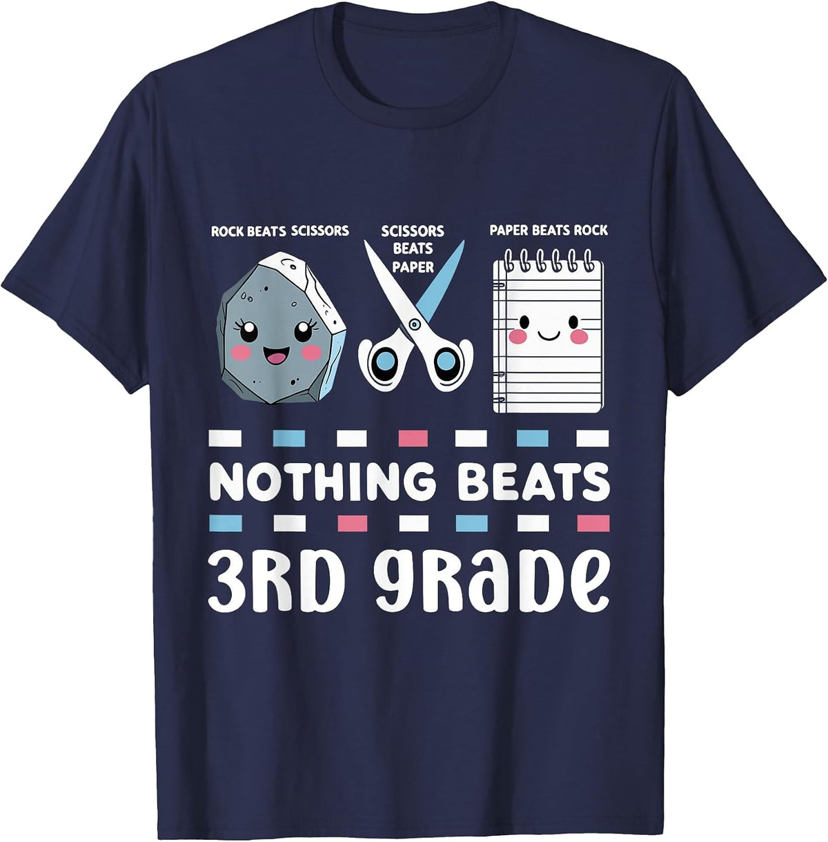Nothing Beats 3rd Grade Funny Back to School Teachers Kids T-Shirt - Navy Blue