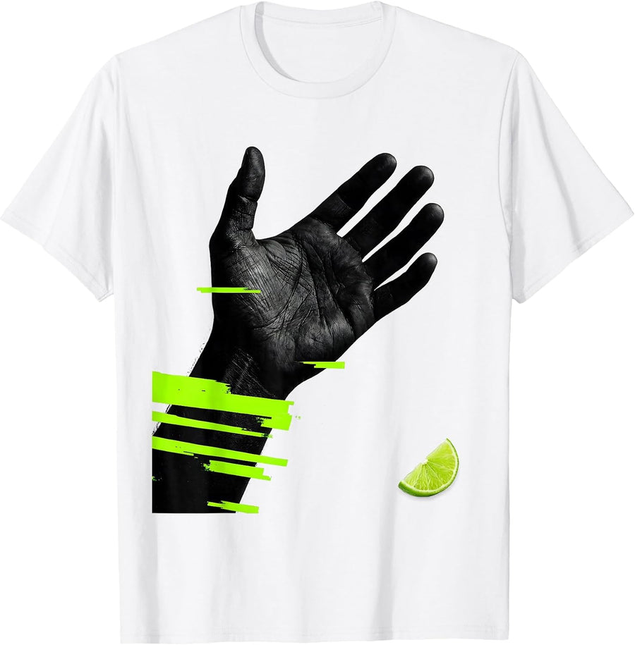 Men's Shrugging Hand Glitch Streetwear Cinco De Mayo Party Humor T-Shirt - White