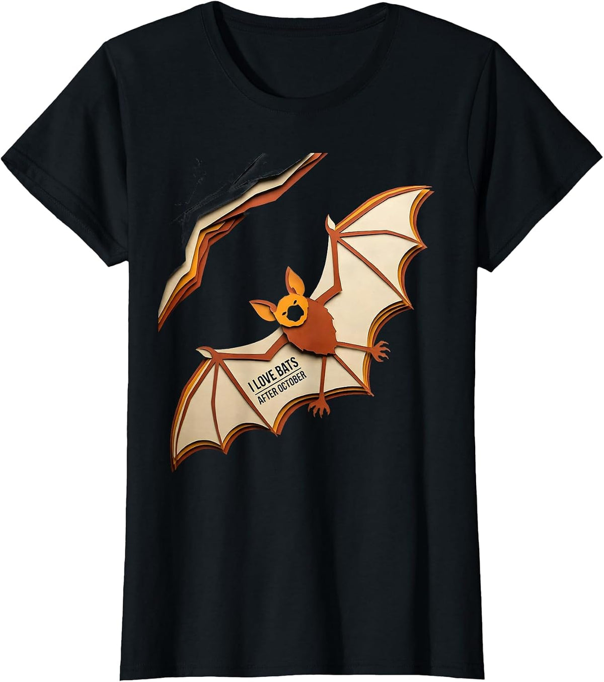 I Love Bats After October Vintage Bat Lover Halloween Humor T-Shirt - Black
