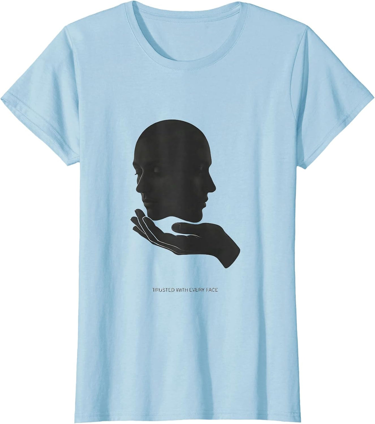 Women's Trusted With Every Face Minimalist Esthetician Gift T-Shirt - Baby Blue