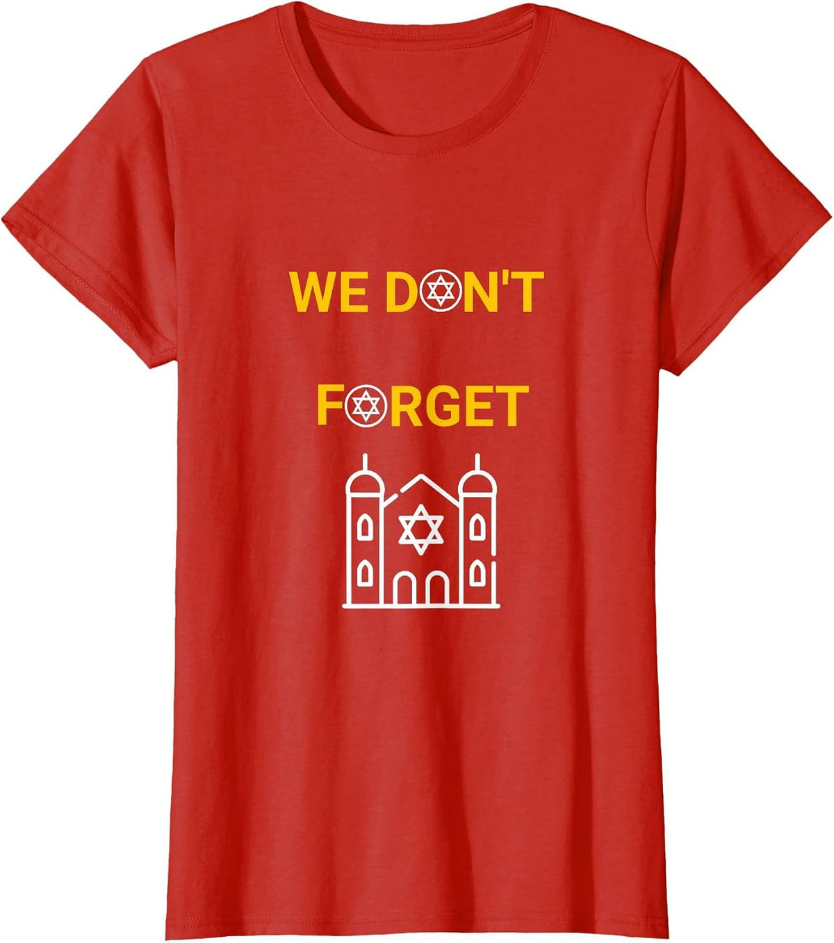 Holocaust Memorial Day Design T-Shirt - Red
