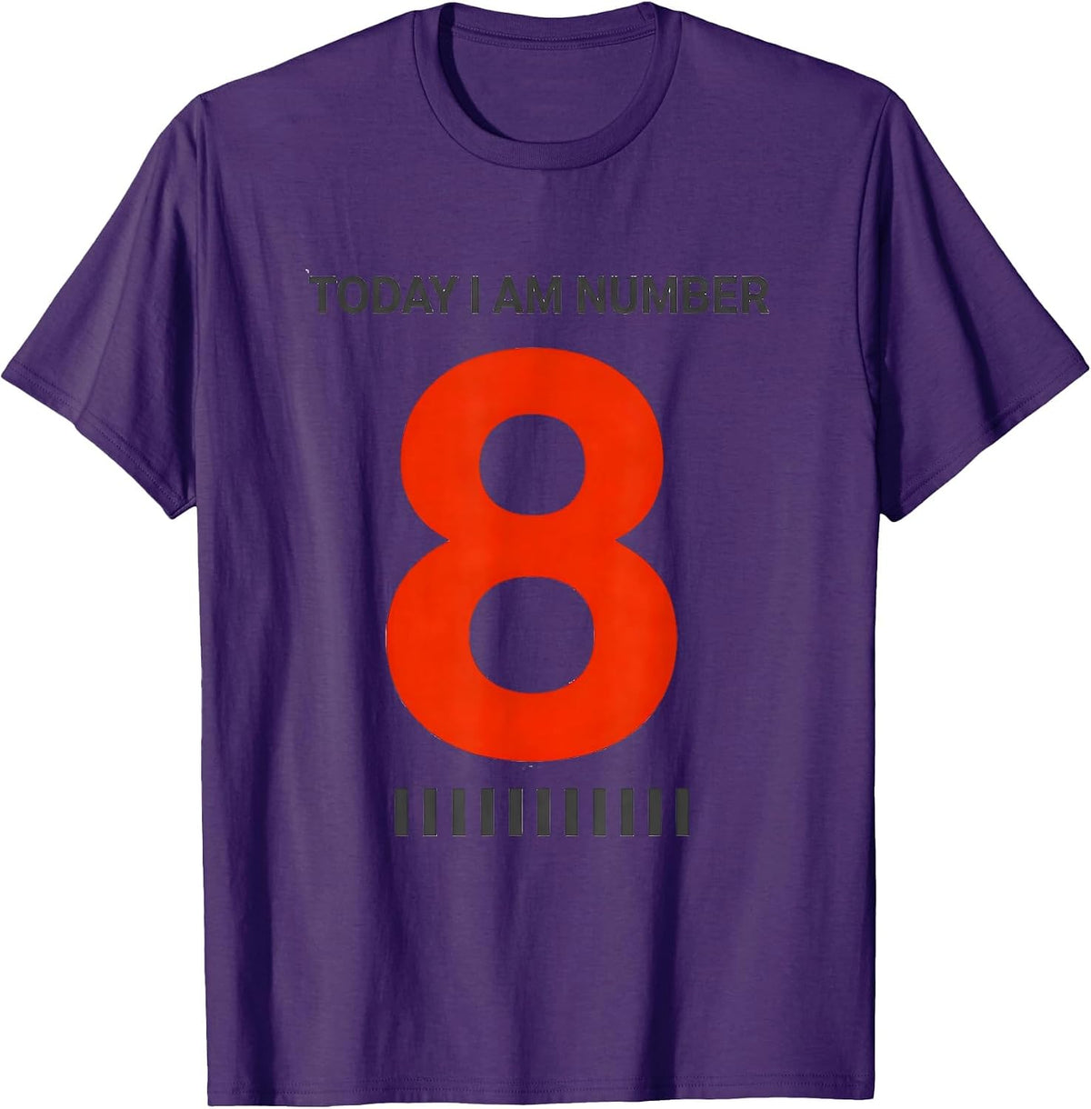 Today I Am Number 8 Minimalist 100th Day Of School Kids T-Shirt - Purple
