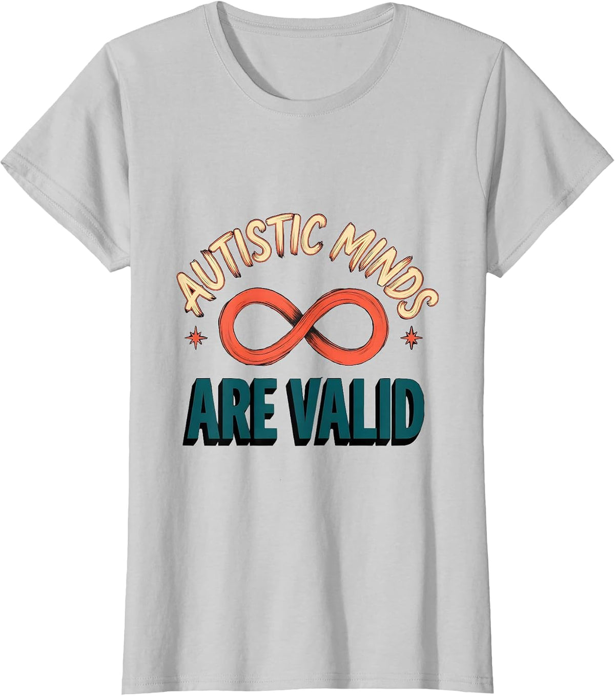 Autistic Minds Are Valid Neurodiversity Acceptance Gift T-Shirt - Silver Grey