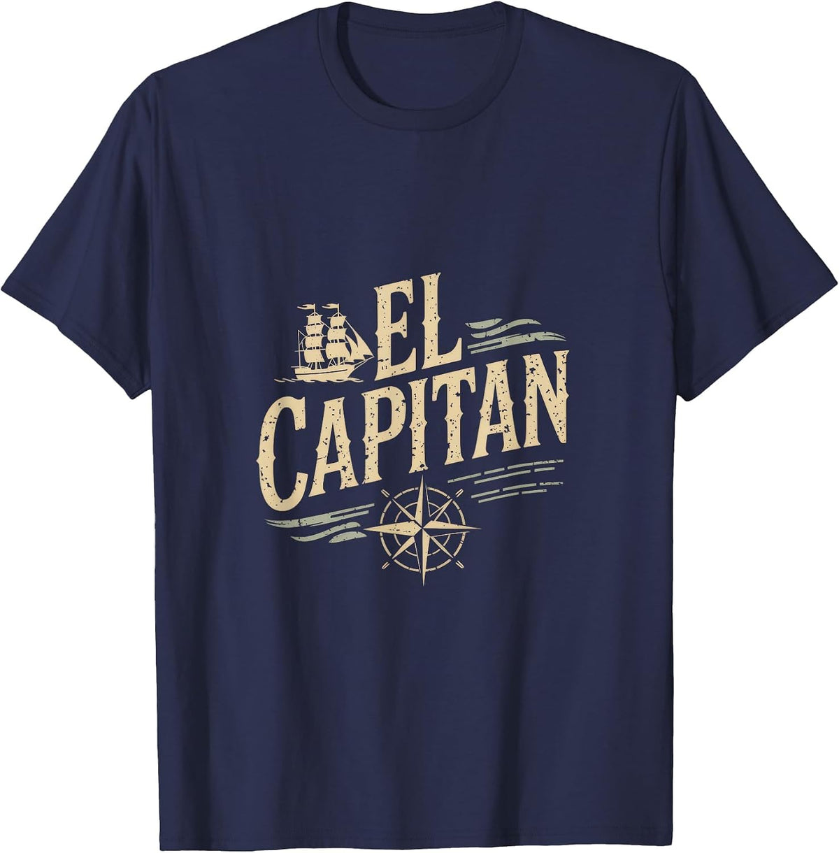 El Capitan - El Capitan Captain Anchor Boat Sail T-Shirt - Navy Blue