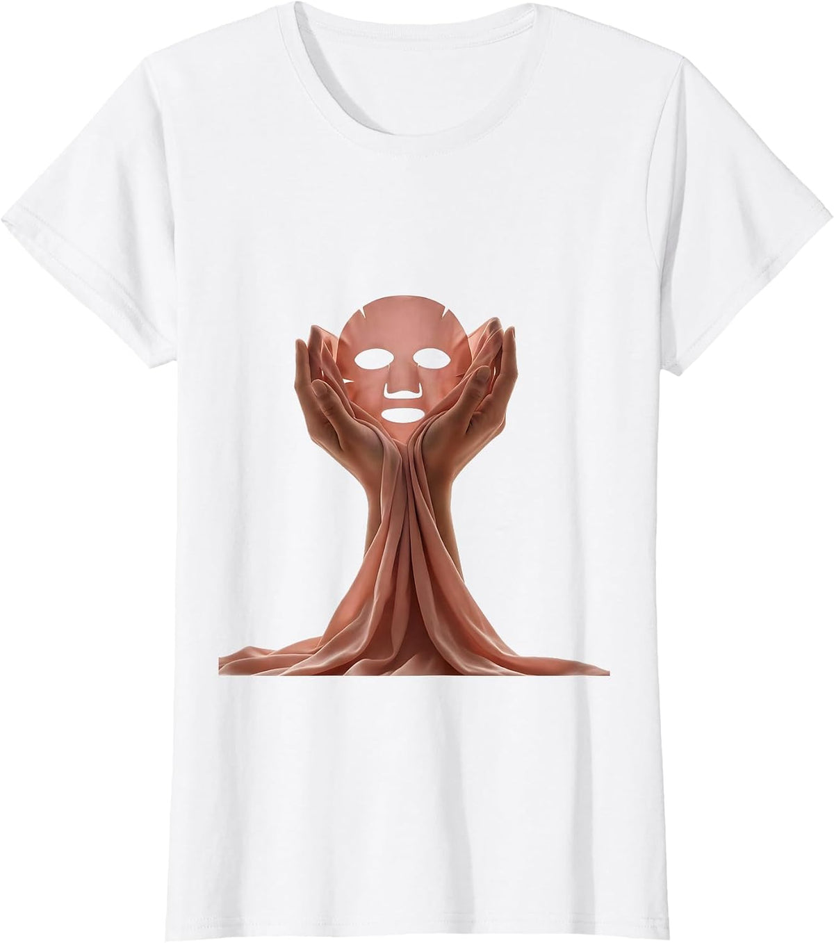 Women's K-Beauty Sheet Mask Skincare Routine Graphic T-Shirt - White