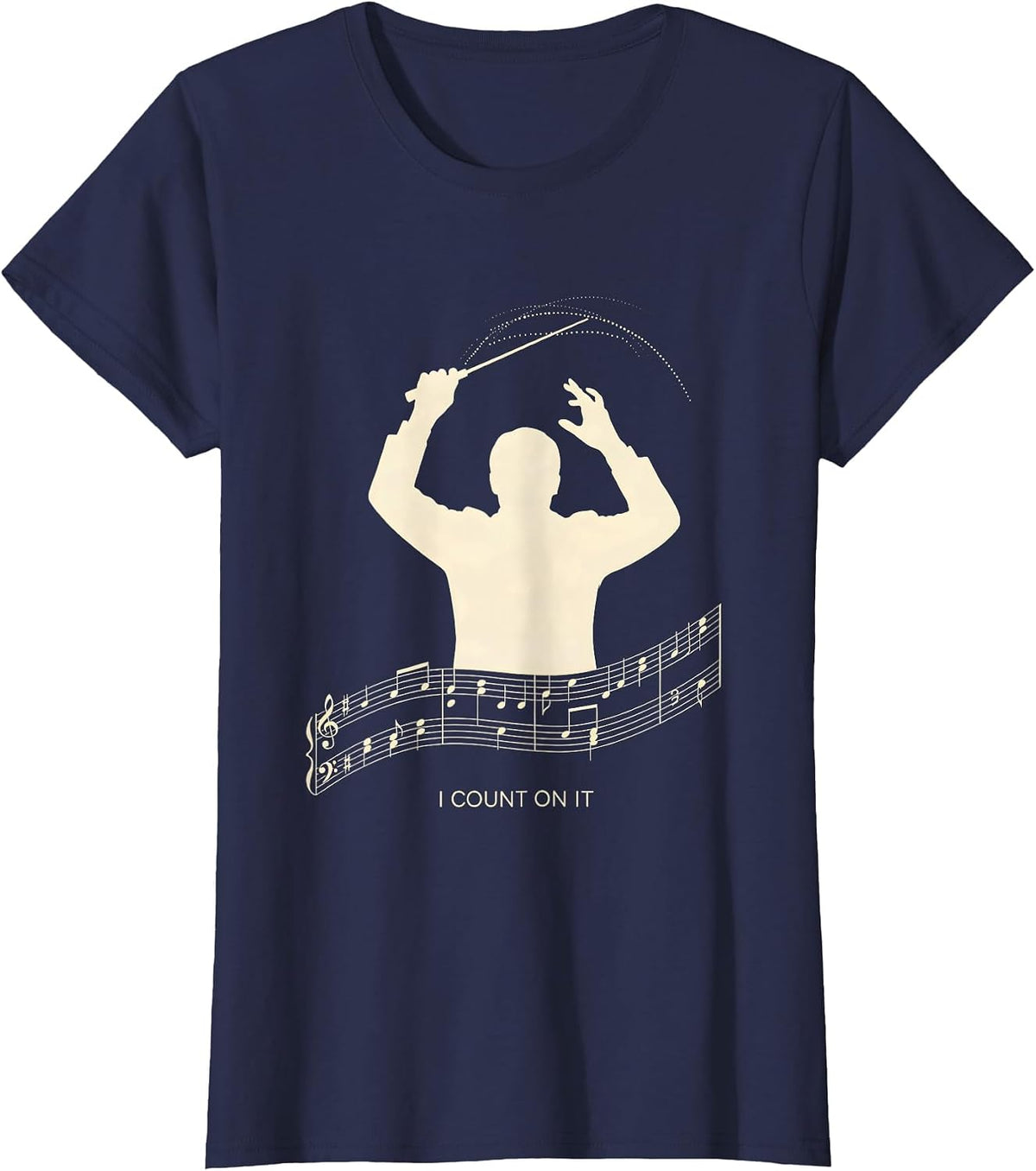 Women's I Count On It Funny Music Lover Gift Musician Teacher T-Shirt - Navy Blue