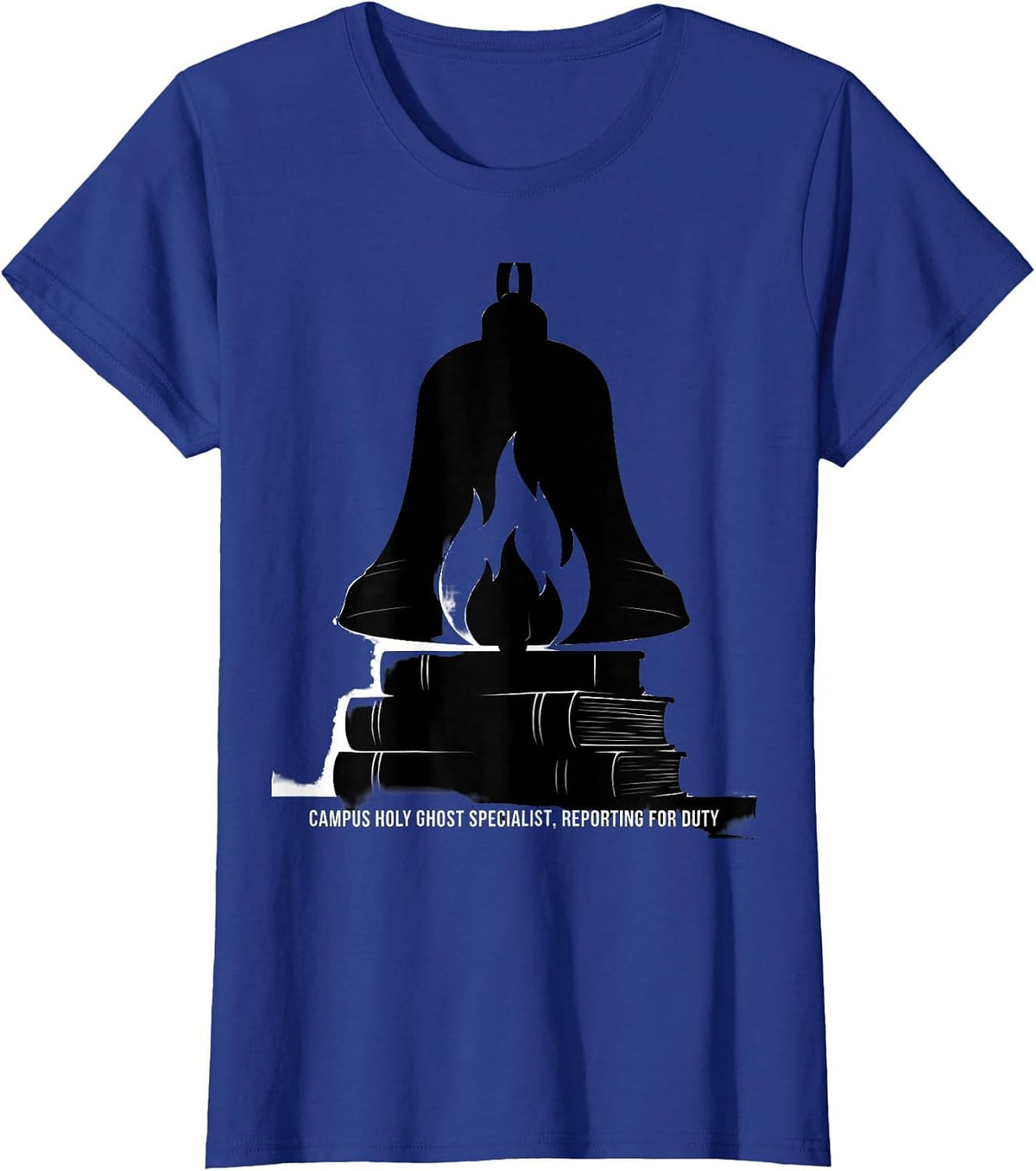 Women's Campus Holy Ghost Specialist, Reporting For Duty Spooky T-Shirt - Royal Blue