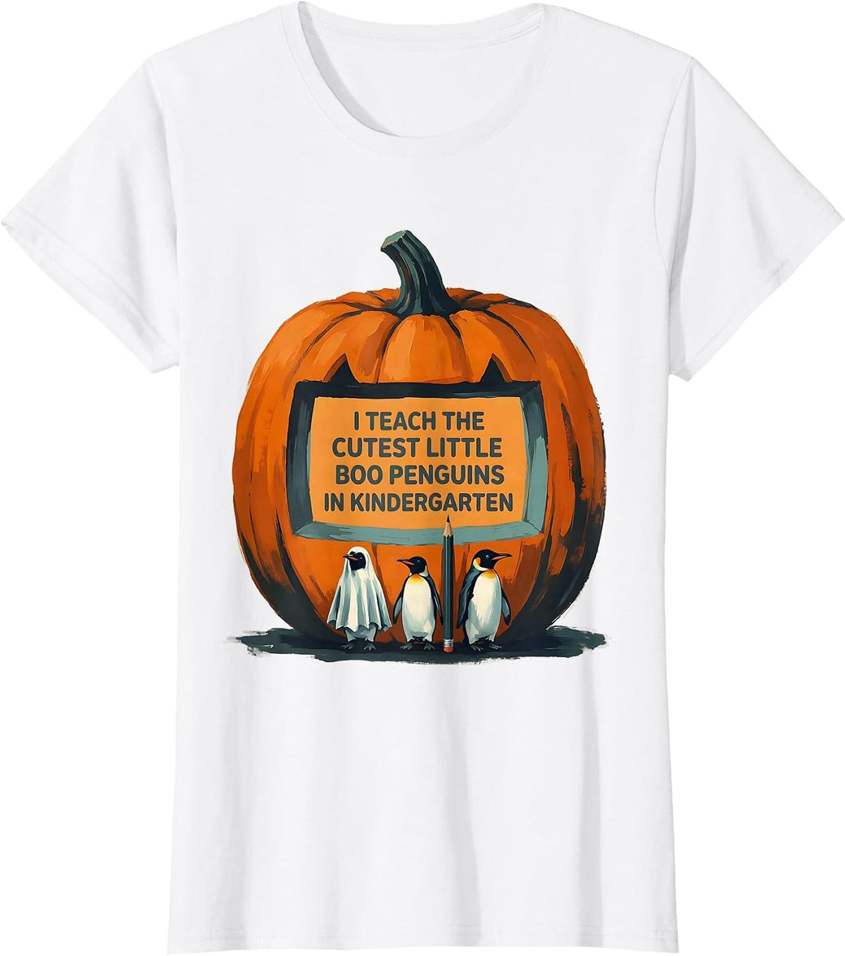 Women's I Teach The Cutest Little Boo Penguins In Kindergarten T-Shirt - White