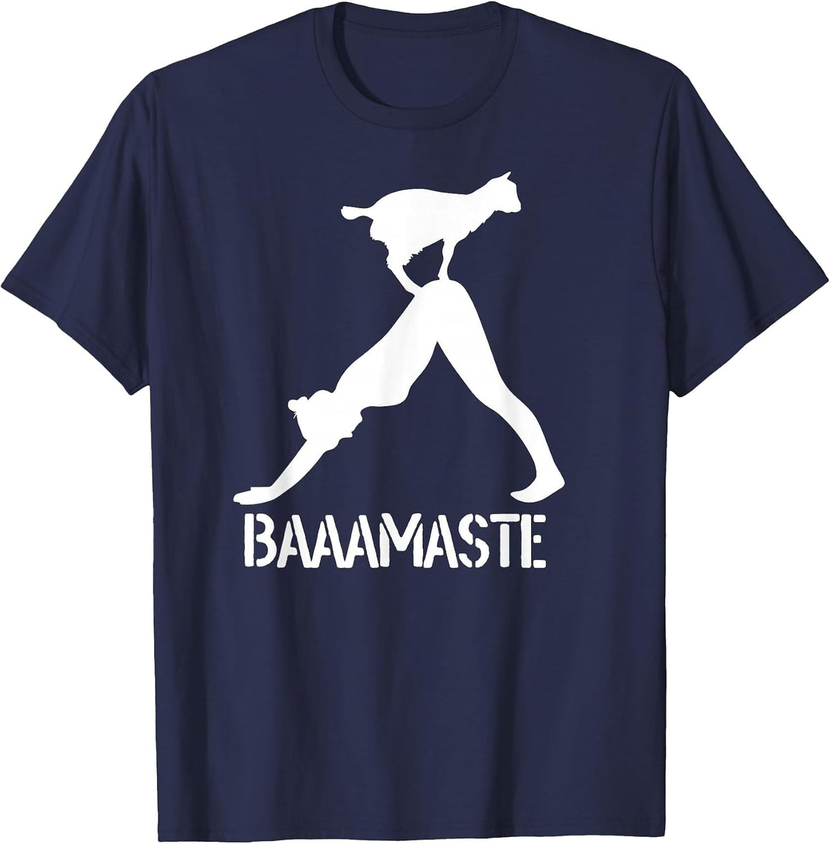 Funny Baamaste Goat Yoga T-Shirt - Navy Blue