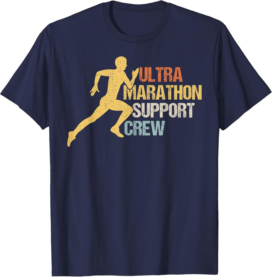 Ultra Marathon Support Crew T-Shirt - Navy Blue