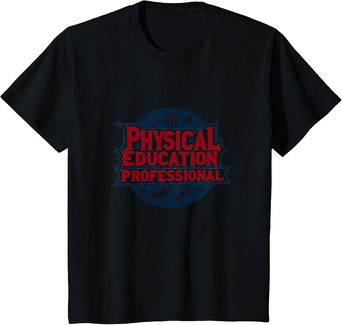 Physical Education Professional: Sports Icon Emblem T-Shirt - Black