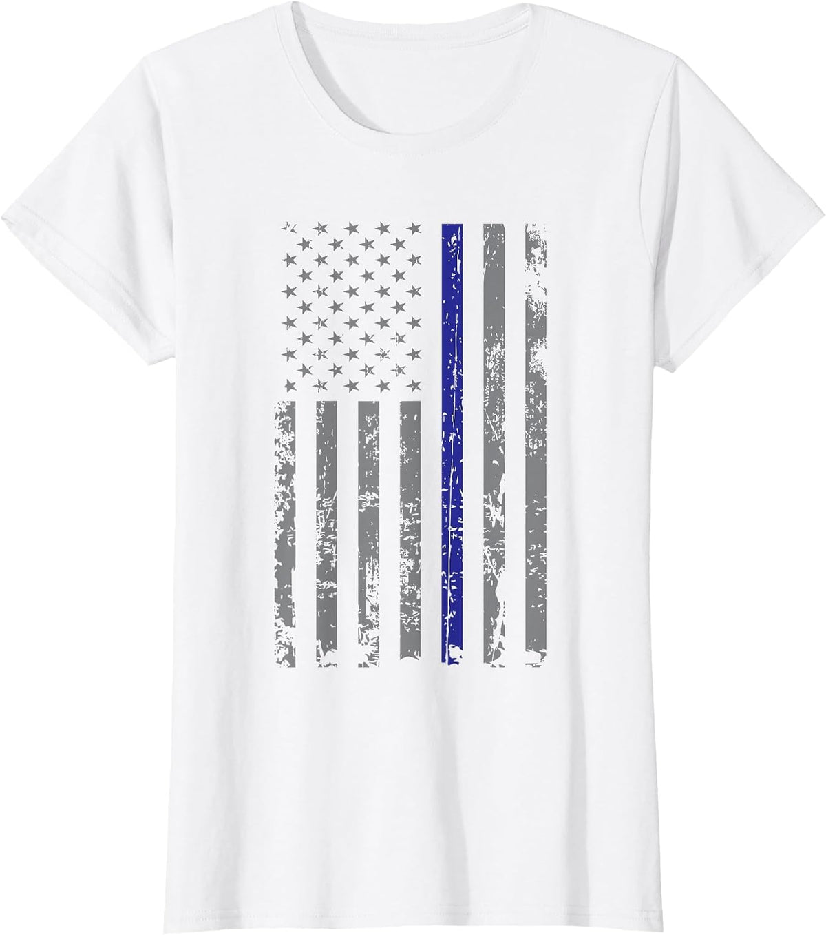Defend the Police American Flag Heart Police Support T-Shirt - White