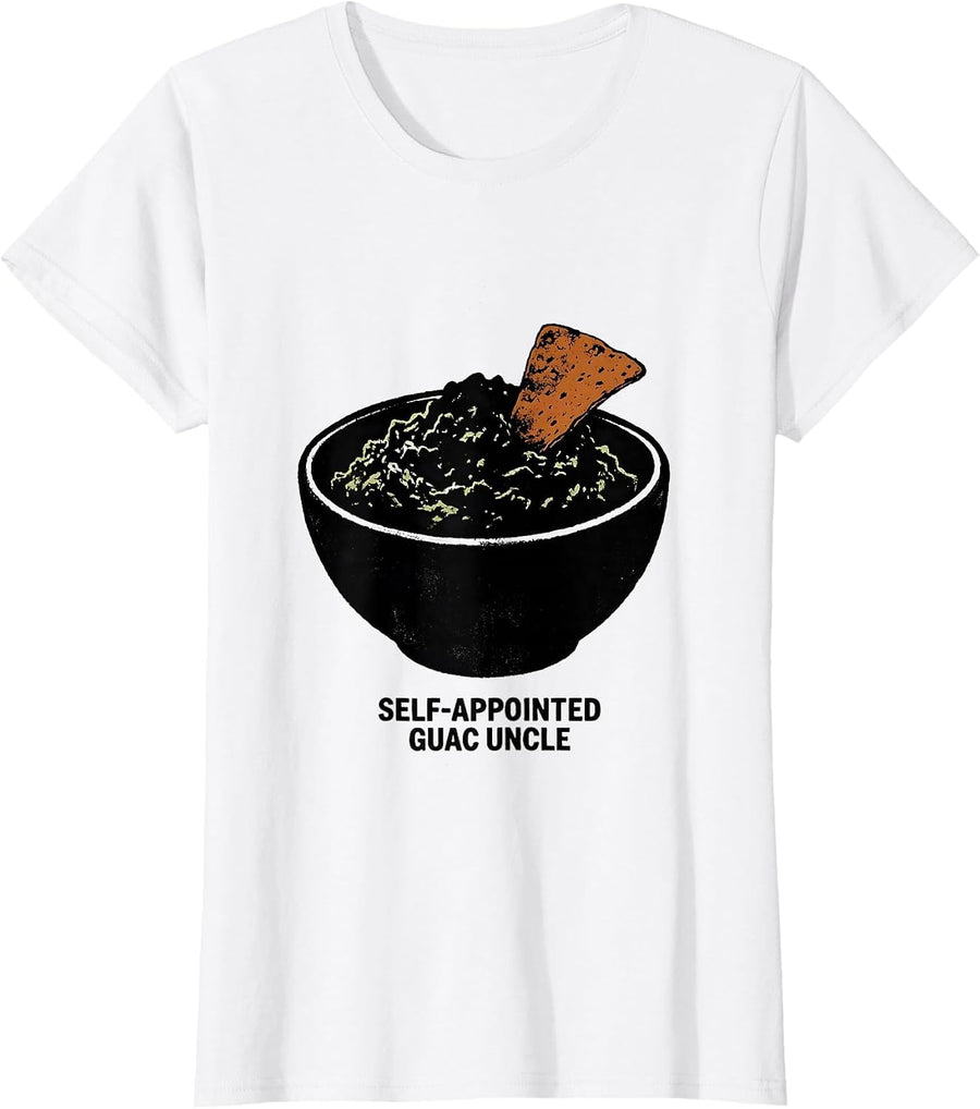 Women's Self-Appointed Guac Uncle Funny Uncle Cinco De Mayo T-Shirt - White