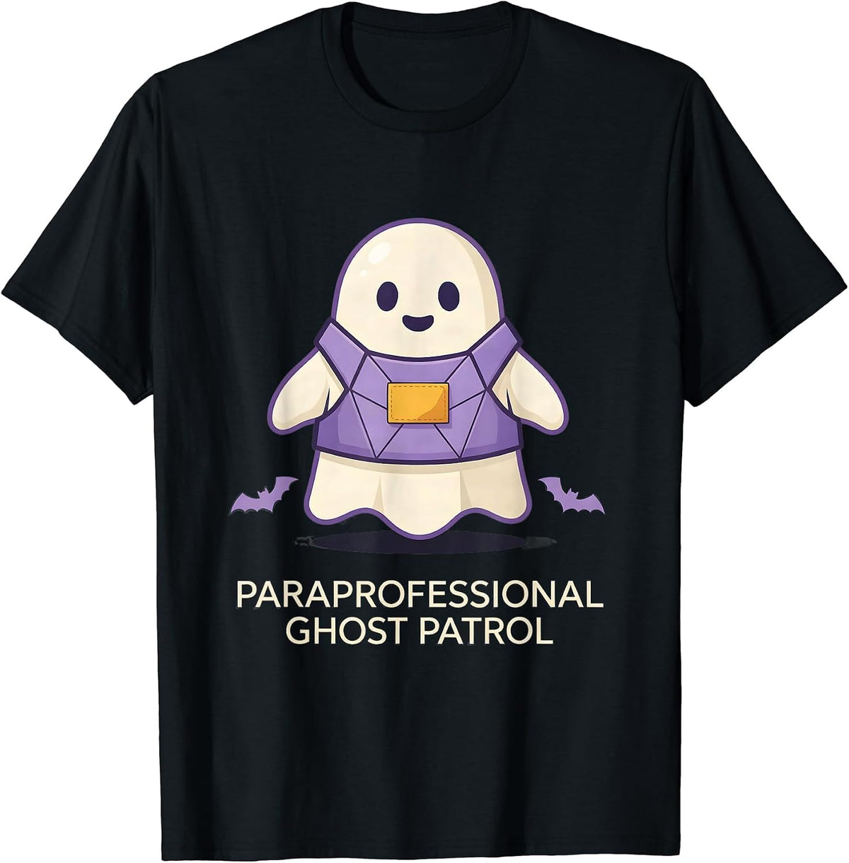 Men's Paraprofessional Ghost Patrol Funny SPED Teacher Halloween T-Shirt - Black