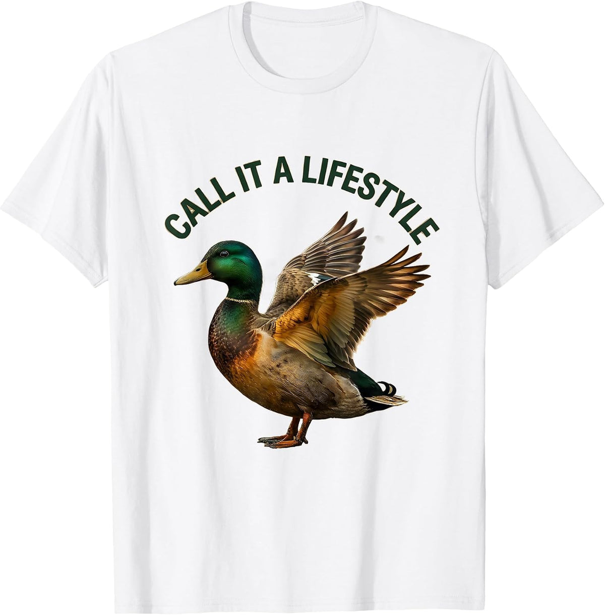Men's Duck Camo Call It a Lifestyle Hunting Design T-Shirt - White