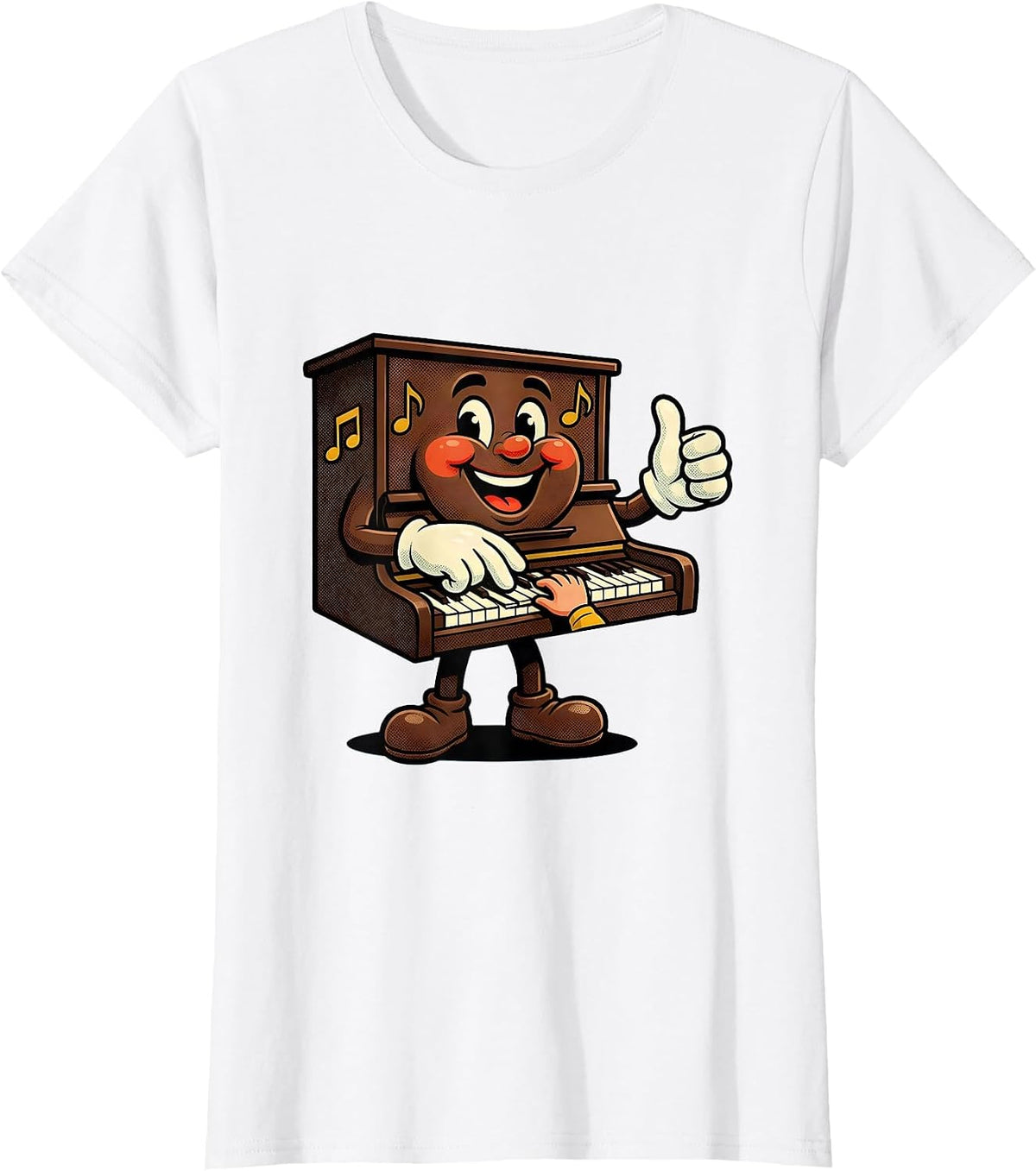 Women's Music Teacher Piano Lesson Graphic Gift T-Shirt - White