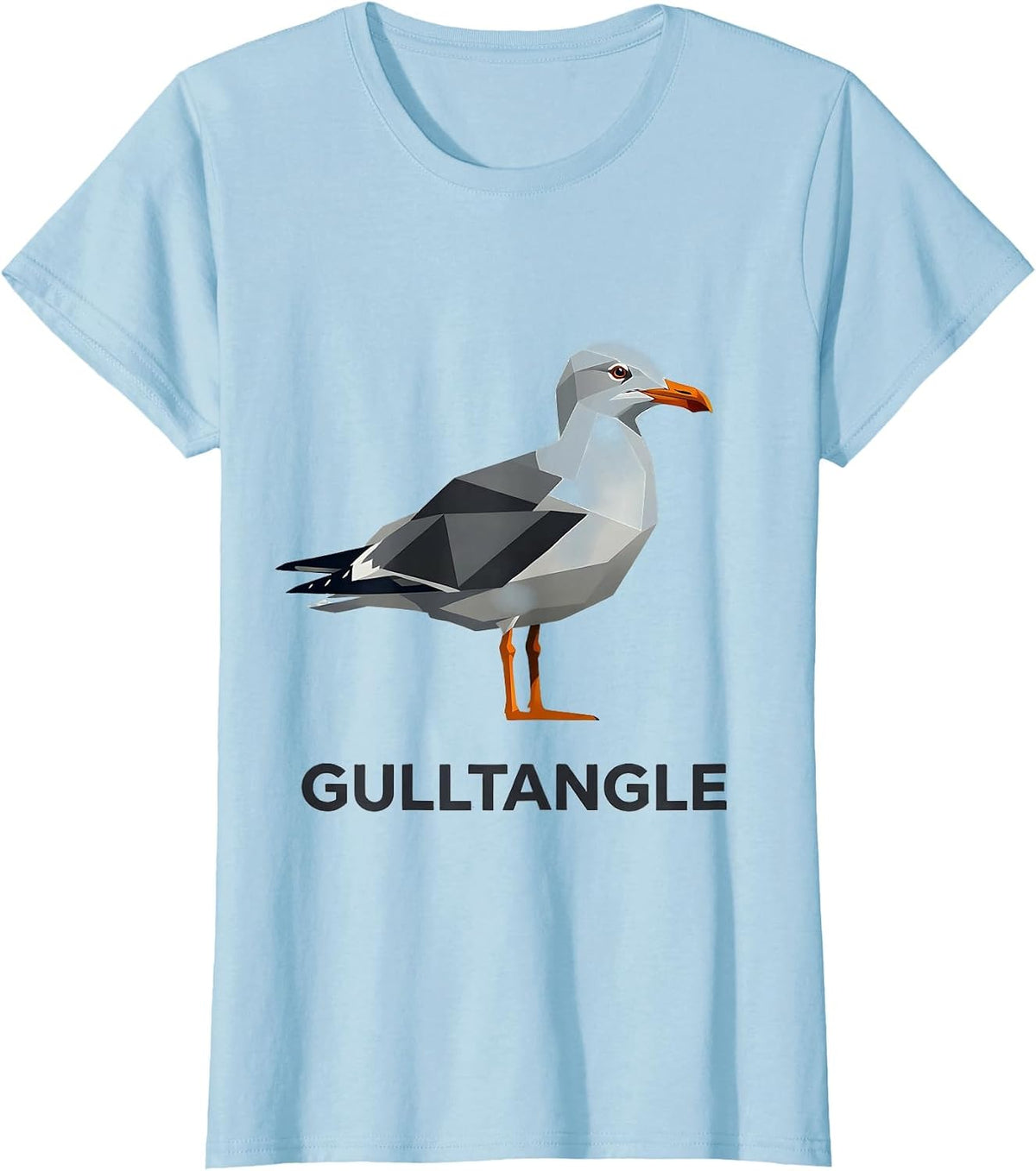 Gulltangle Geometric Bird Pun Funny Math Teacher Humor T-Shirt - Baby Blue