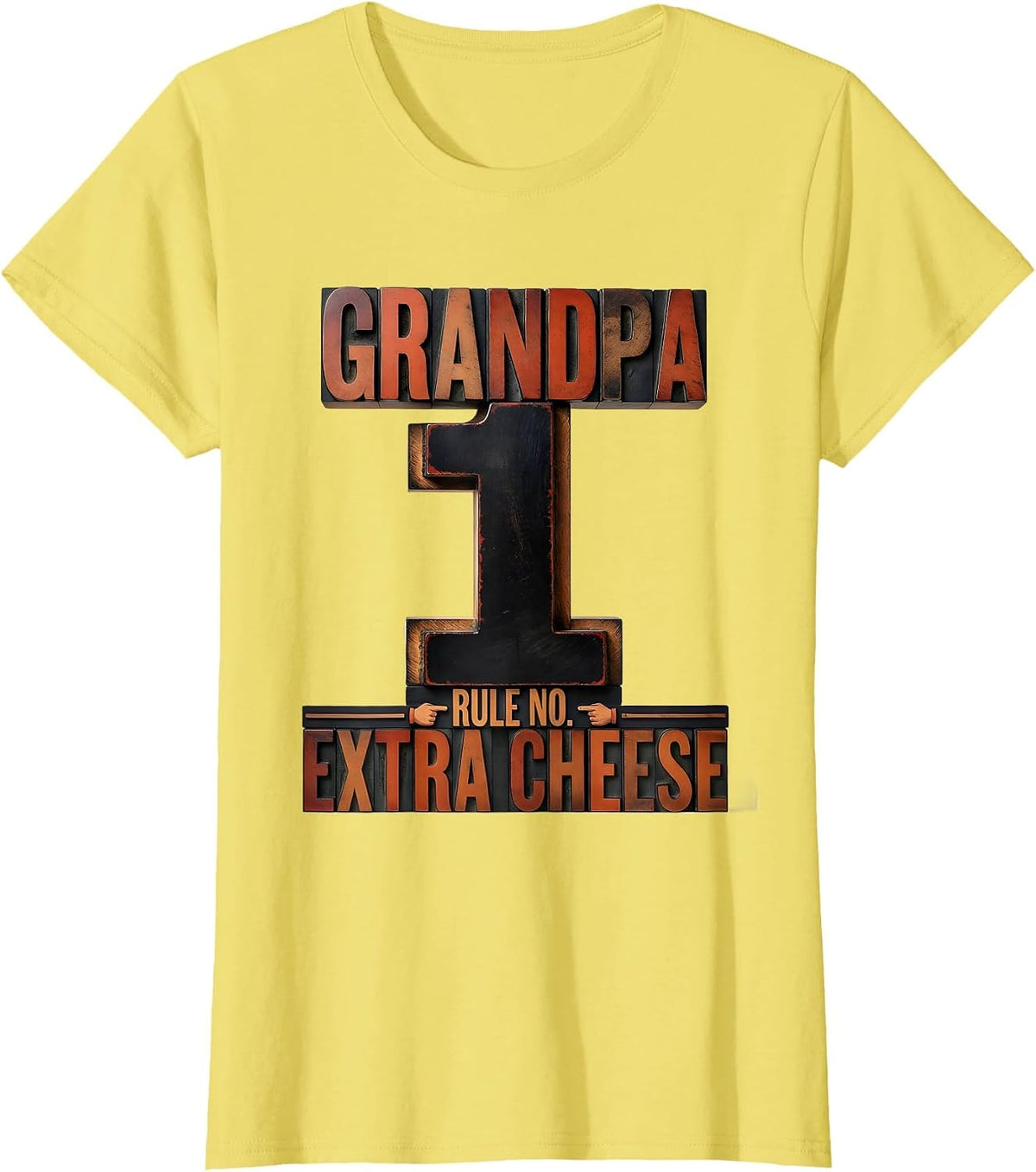 Women's Grandpa Rule No 1 Extra Cheese Funny Grandpa Cinco De Mayo T-Shirt - Lemon Yellow