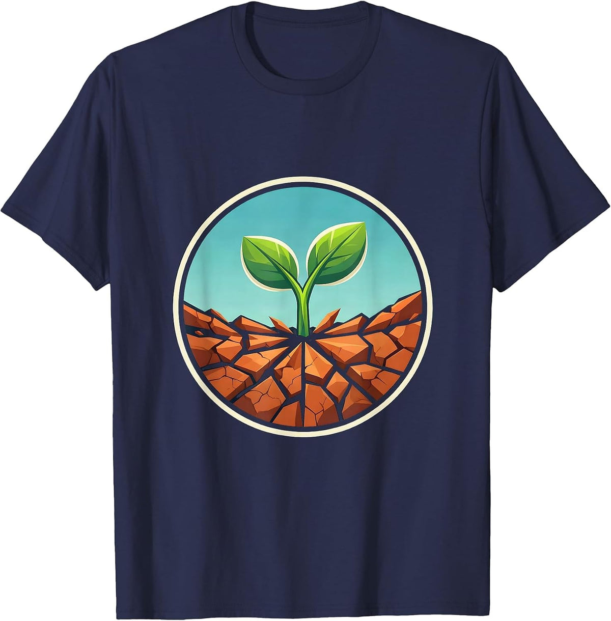 Men's Mental Health Matters Seedling Growth Graphic T-Shirt - Navy Blue