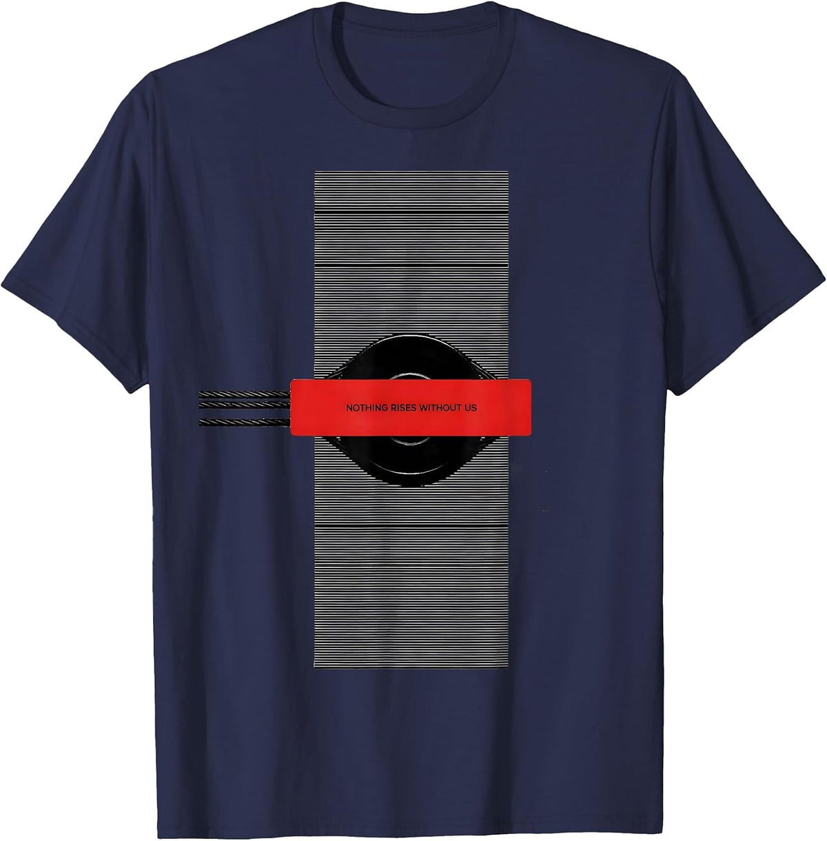 Men's Nothing Rises Without Us Patriotic Mechanic Oilfield Worker T-Shirt - Navy Blue