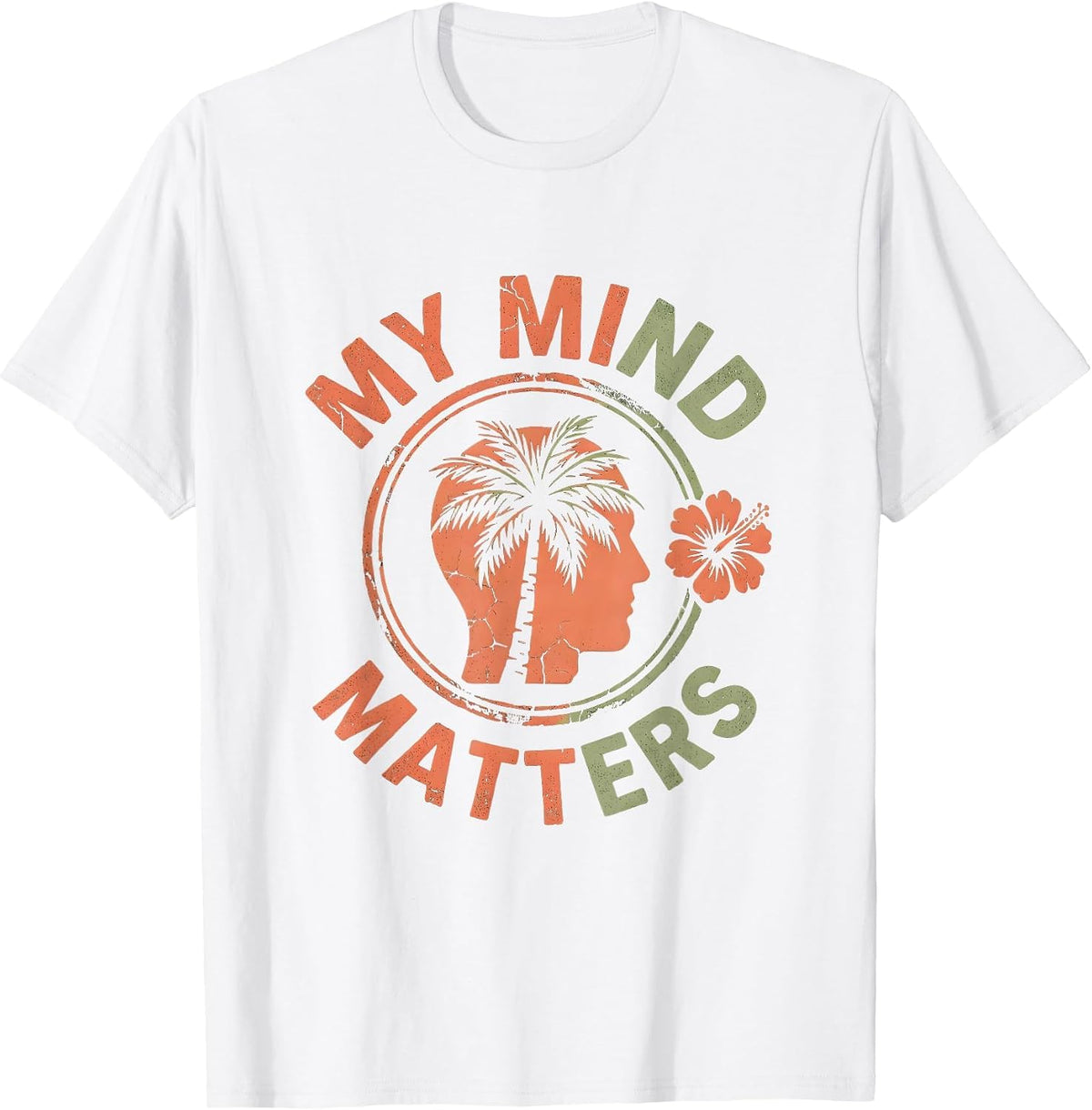 Men's My Mind Matters Mental Health Awareness Design T-Shirt - White