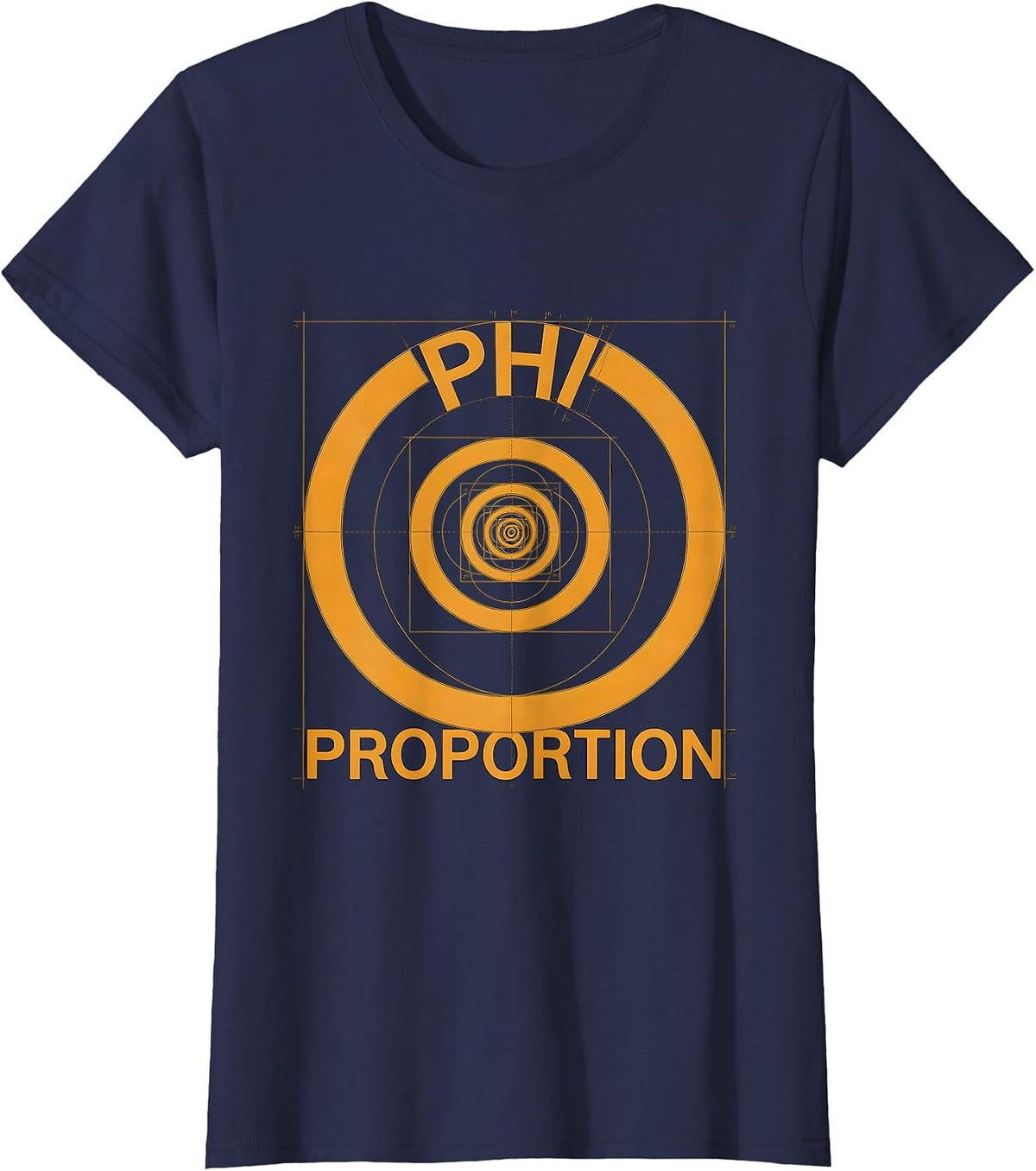 Women's Phi Proportion Sacred Geometry Math Enthusiast Teacher T-Shirt - Navy Blue