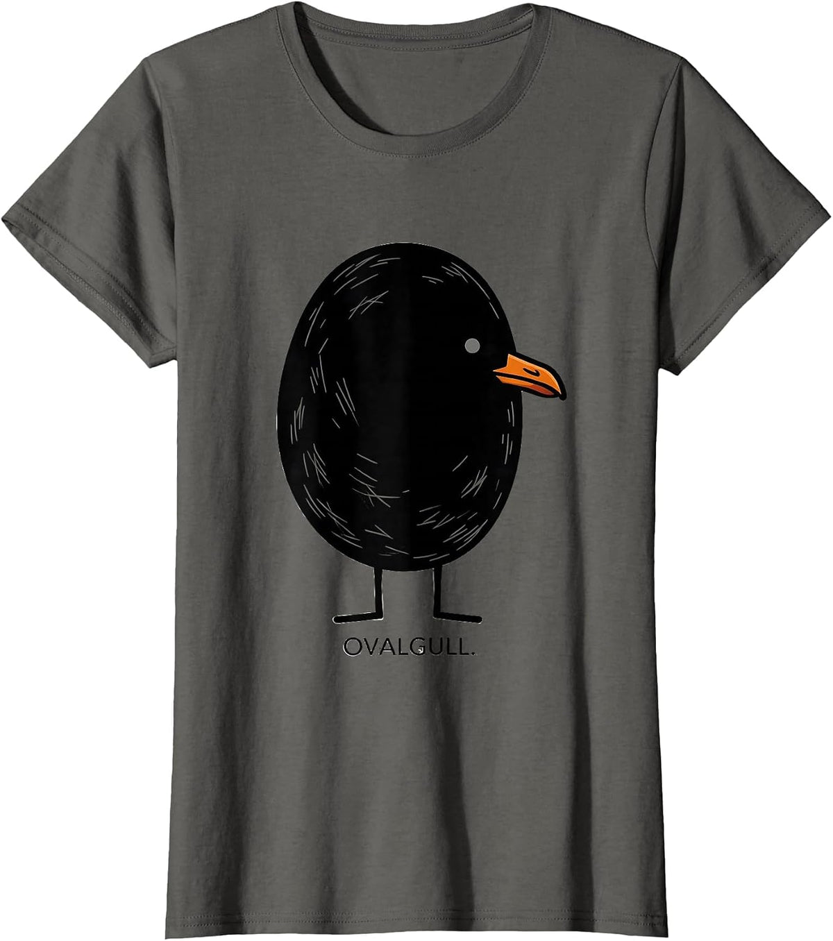 Women's Ovalgull Cartoon Bird Pun Funny Math Teacher Humor T-Shirt - Asphalt Grey