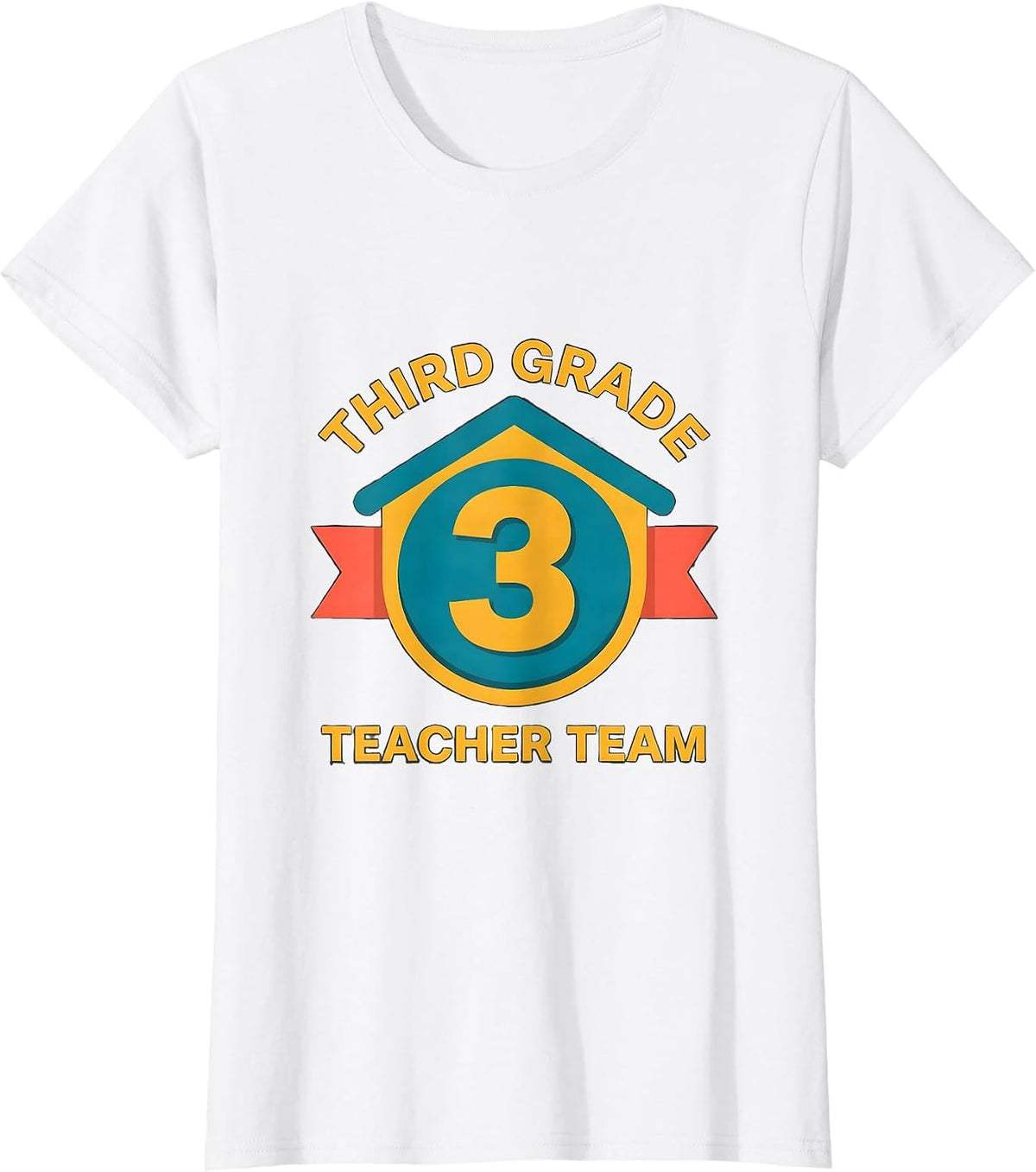 Women's Third Grade Teacher Team Retro Grade-Level Team Back T-Shirt - White