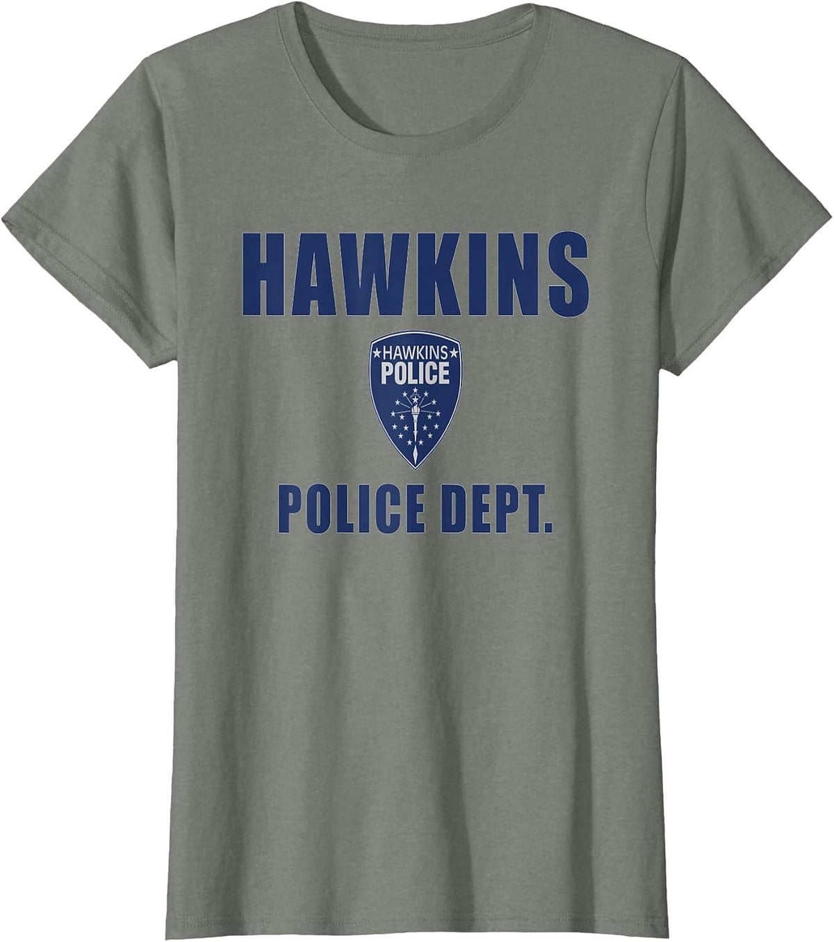 Hawkins Police Tee T-Shirt - Olive Heather