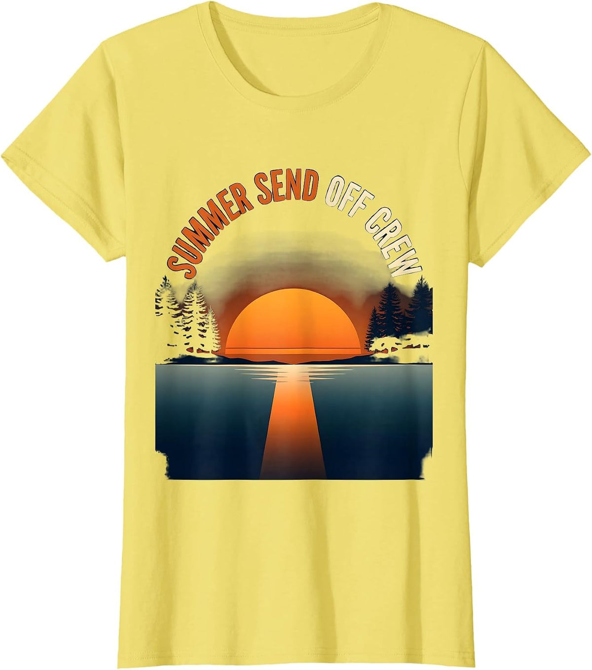 Summer Send Off Crew Labor Day Design T-Shirt - Lemon Yellow