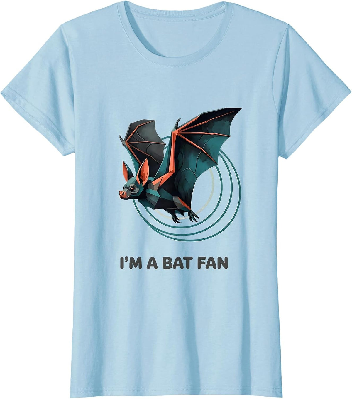 I'm A Bat Fan Midcentury Modern Bat Lover Nature Gothic T-Shirt - Baby Blue