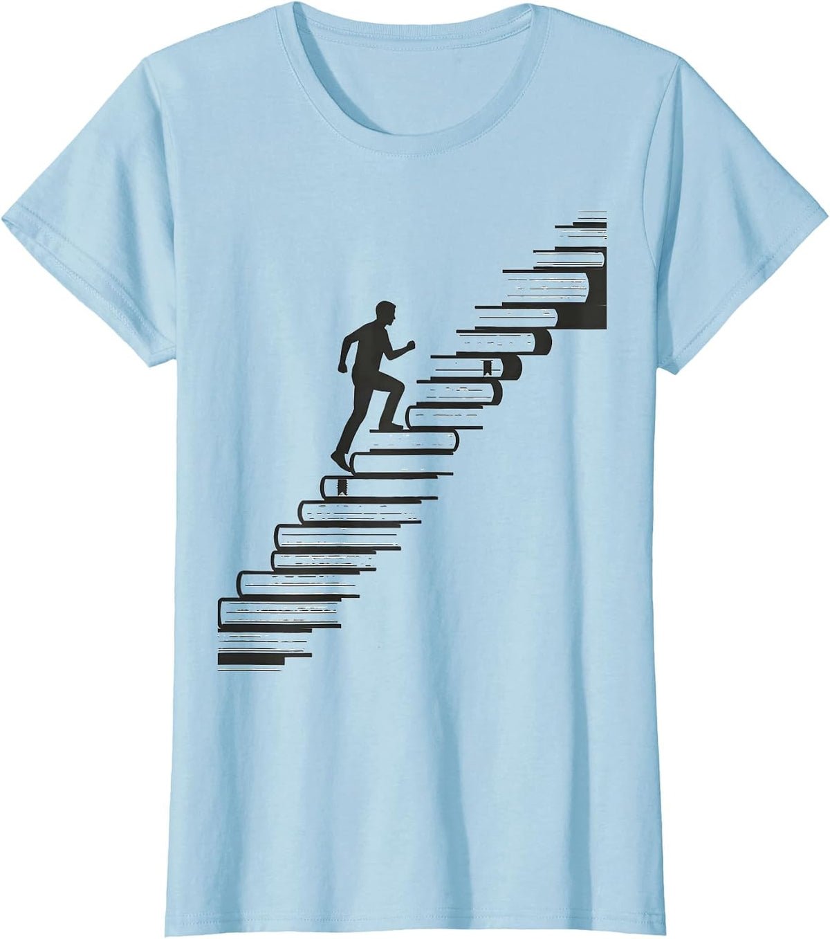 Mental Health Matters Book Staircase Climber T-Shirt - Baby Blue