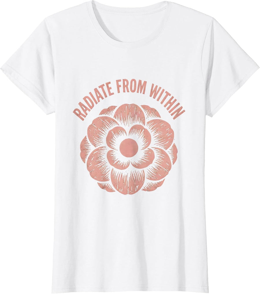 Women's Radiate From Within K-Beauty Skincare Design T-Shirt - White