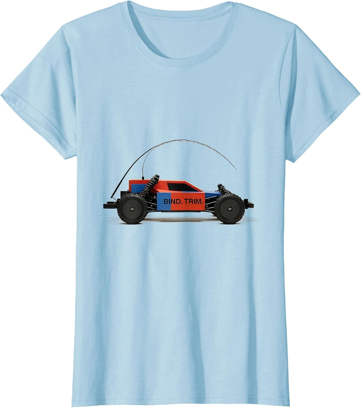 Bind. Trim. Bauhaus Modernist RC Racing Drag Strip Gift T-Shirt - Baby Blue
