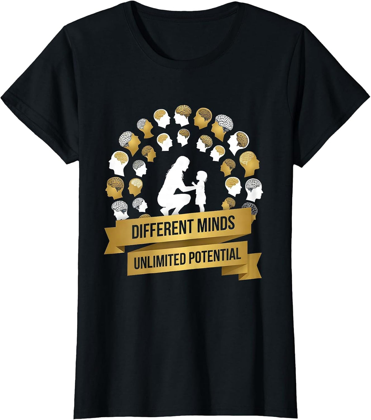 Women's Different Minds Unlimited Potential Sped Teacher T-Shirt - Black