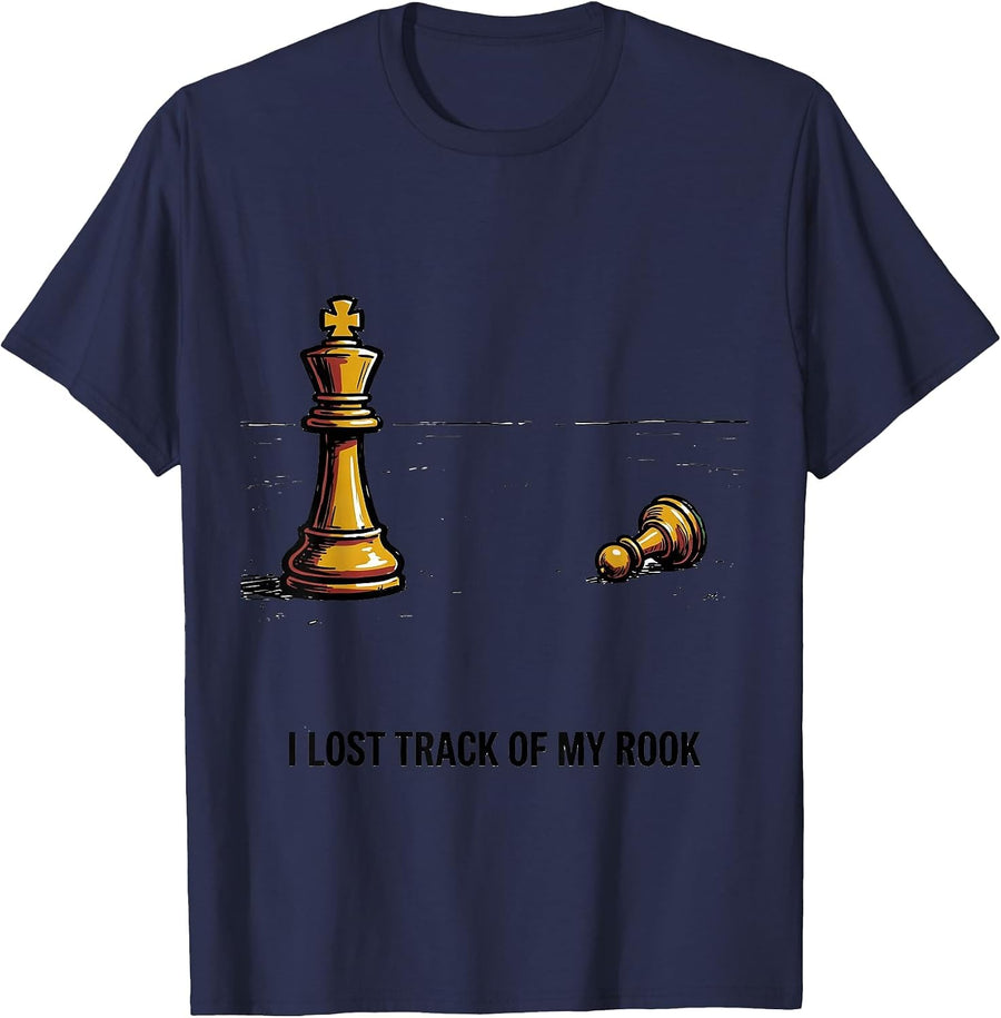 I Lost Track Of My Rook Funny Chess Lover Gift For Kids Men T-Shirt - Navy Blue