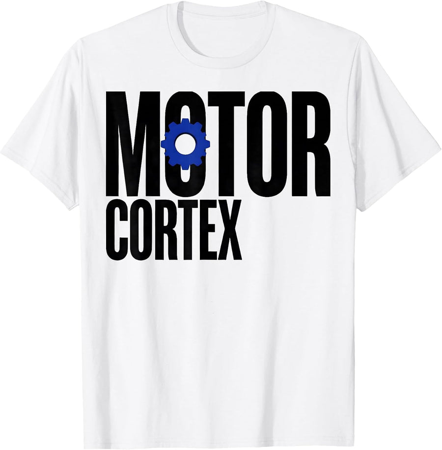Men's Motor Cortex Swiss International Science Humor Neuroscience T-Shirt - White
