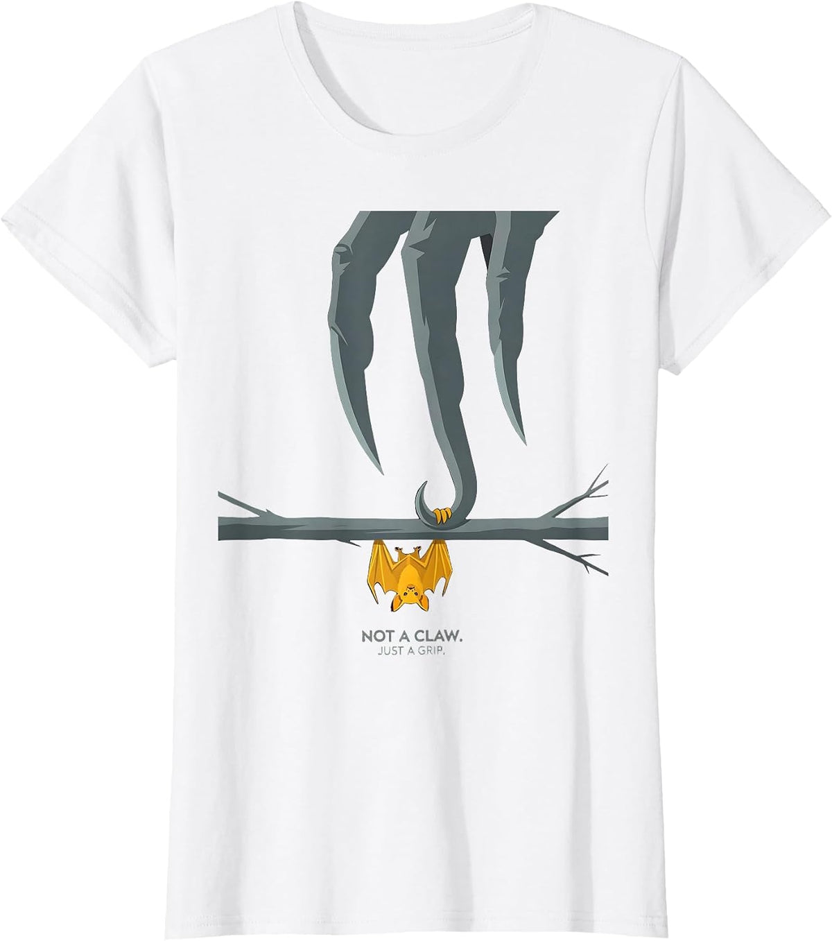 Not A Claw Just A Grip Funny Bat Lover Halloween Nature T-Shirt - White