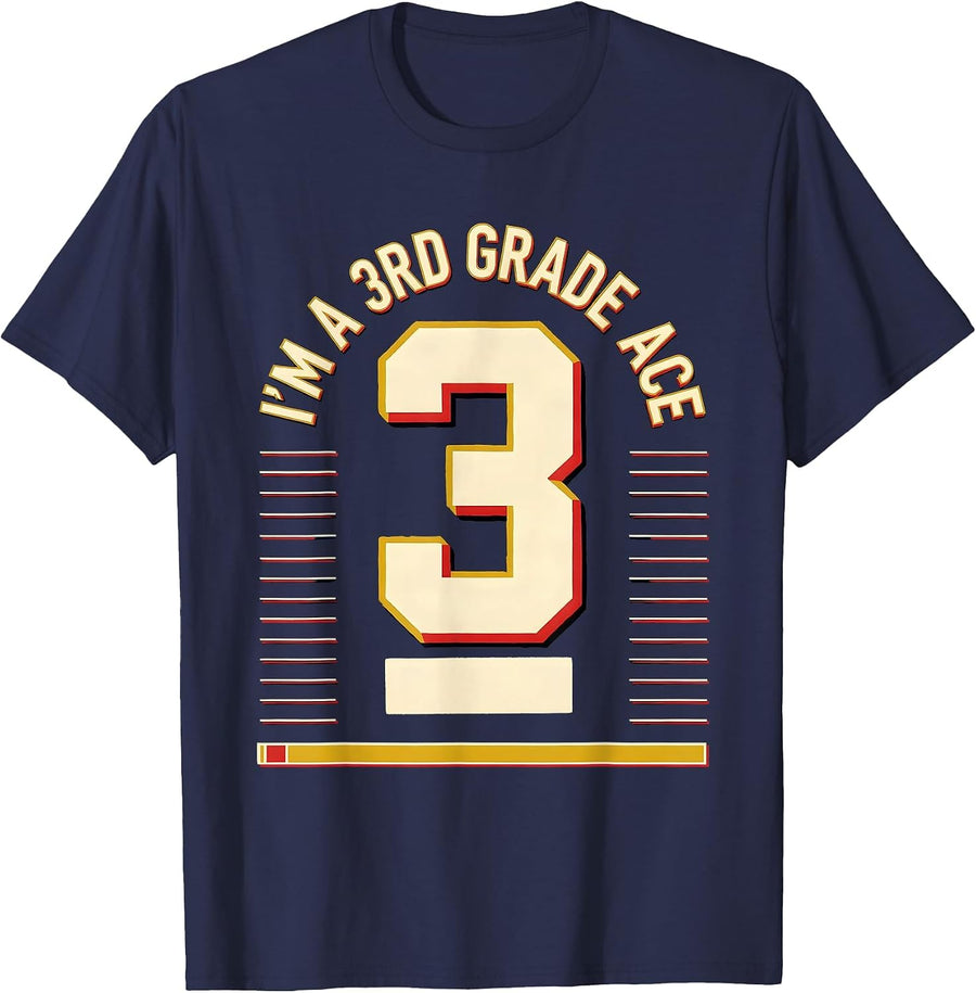 I’m A 3rd Grade Ace Funny Back To School Kids Teachers T-Shirt - Navy Blue