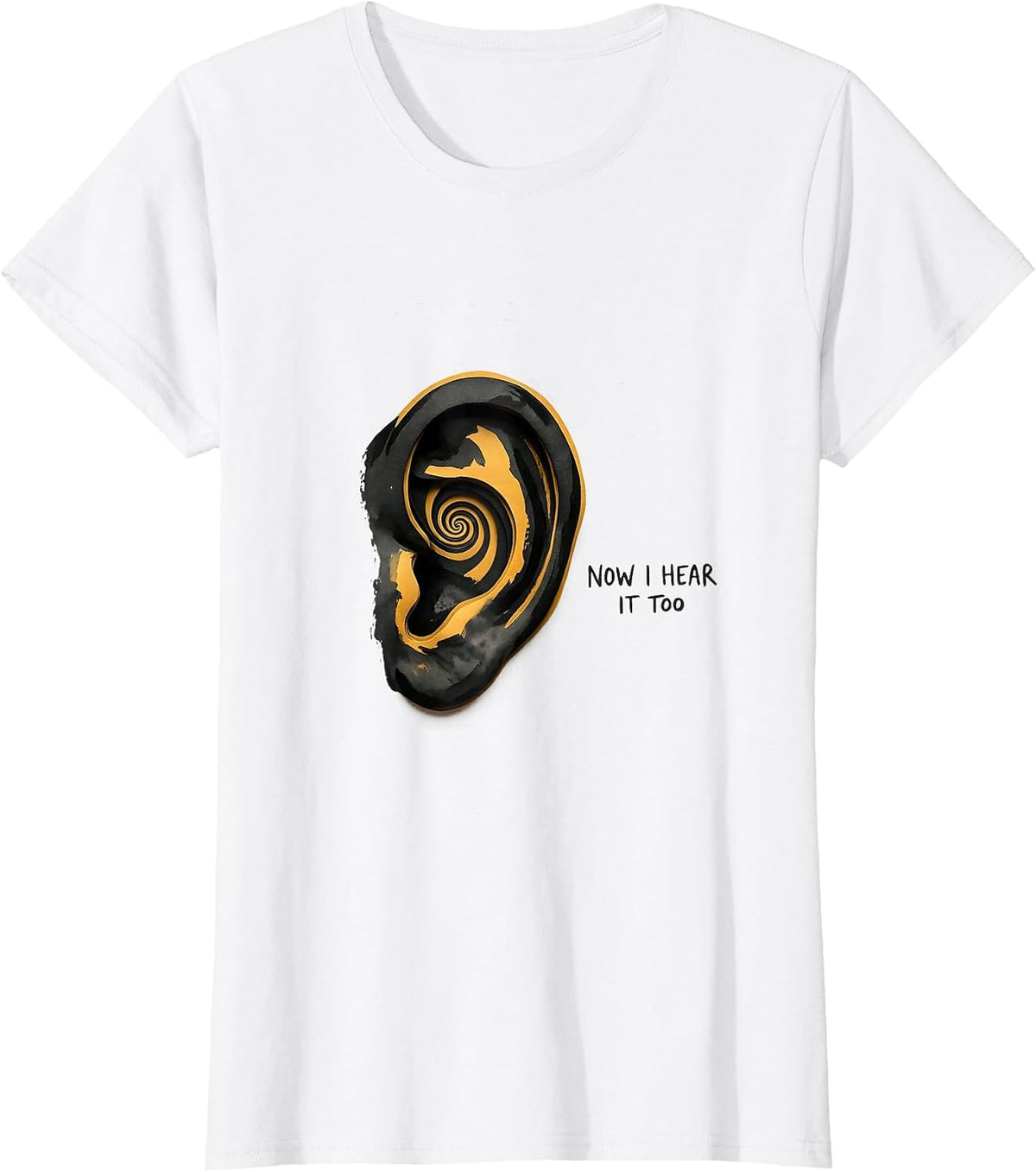 Now I Hear It Too Fibonacci Spiral Sacred Geometry Math T-Shirt - White