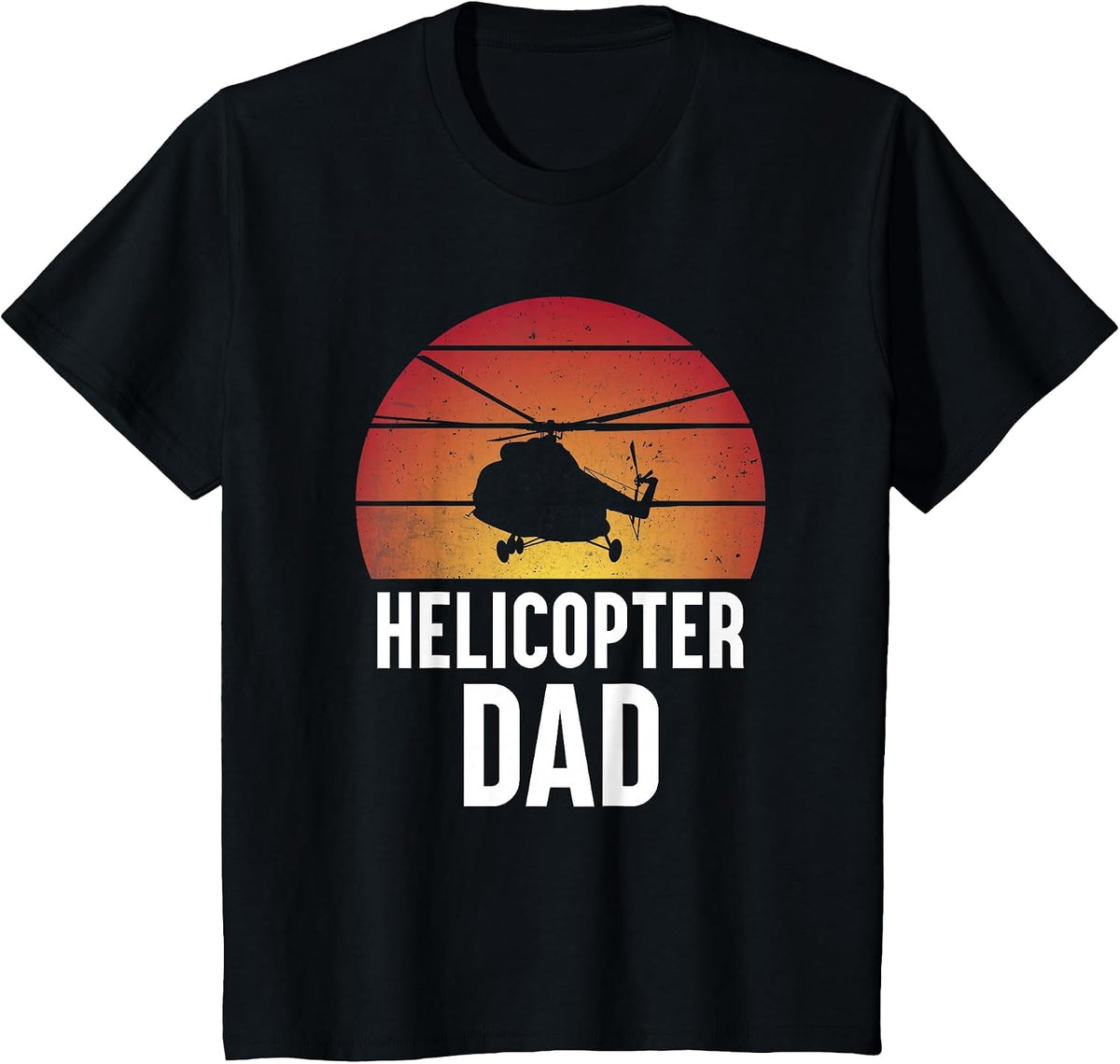 Helicopter Dad Men Boys Husband Aircraft Helicopter Pilot T-Shirt - Black
