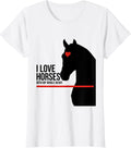 Women's I Love Horses With My Whole Heart Funny Horse Lover Gift T-Shirt - White