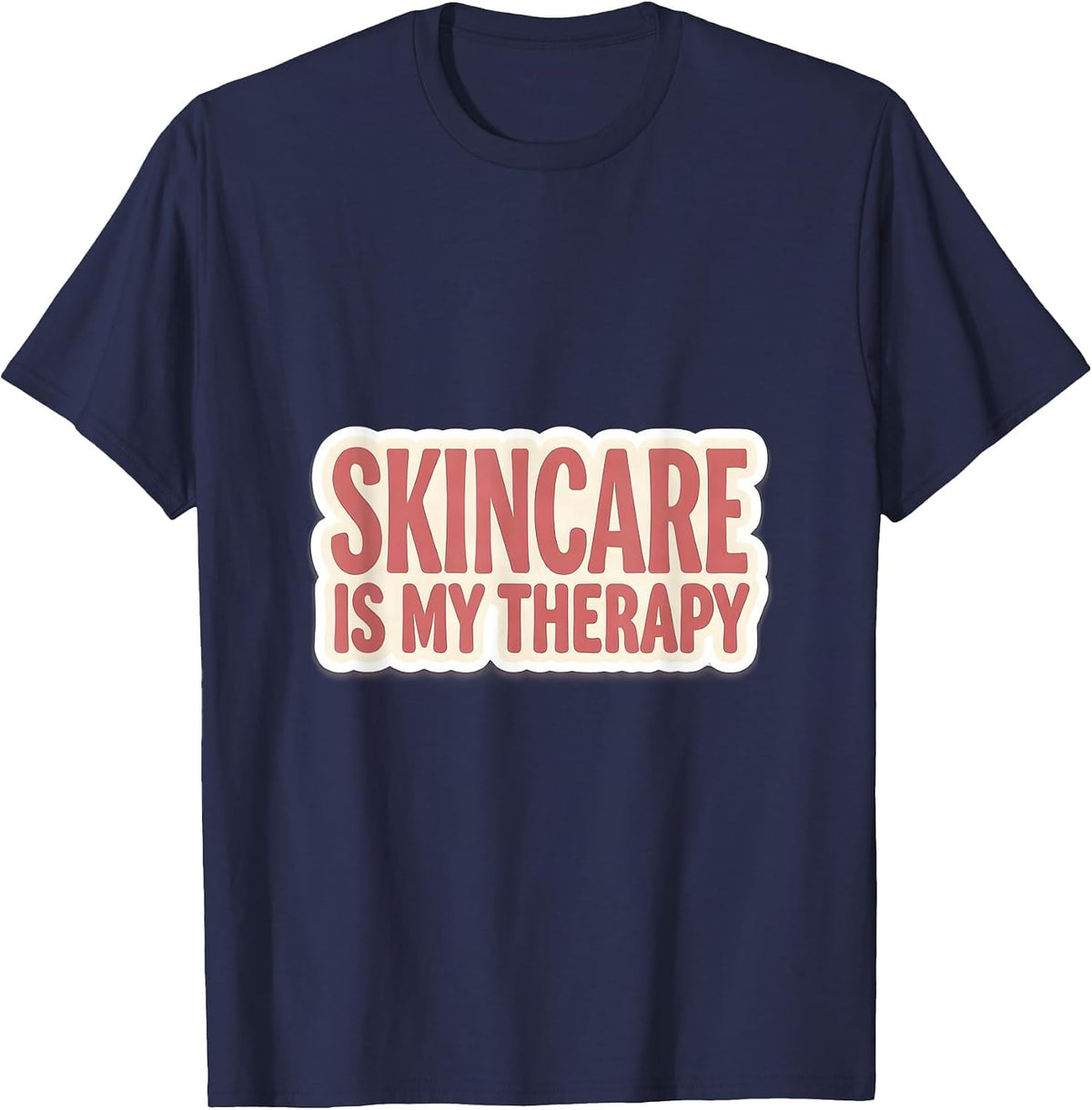 Skincare Is My Therapy K-Beauty Design T-Shirt - Navy Blue