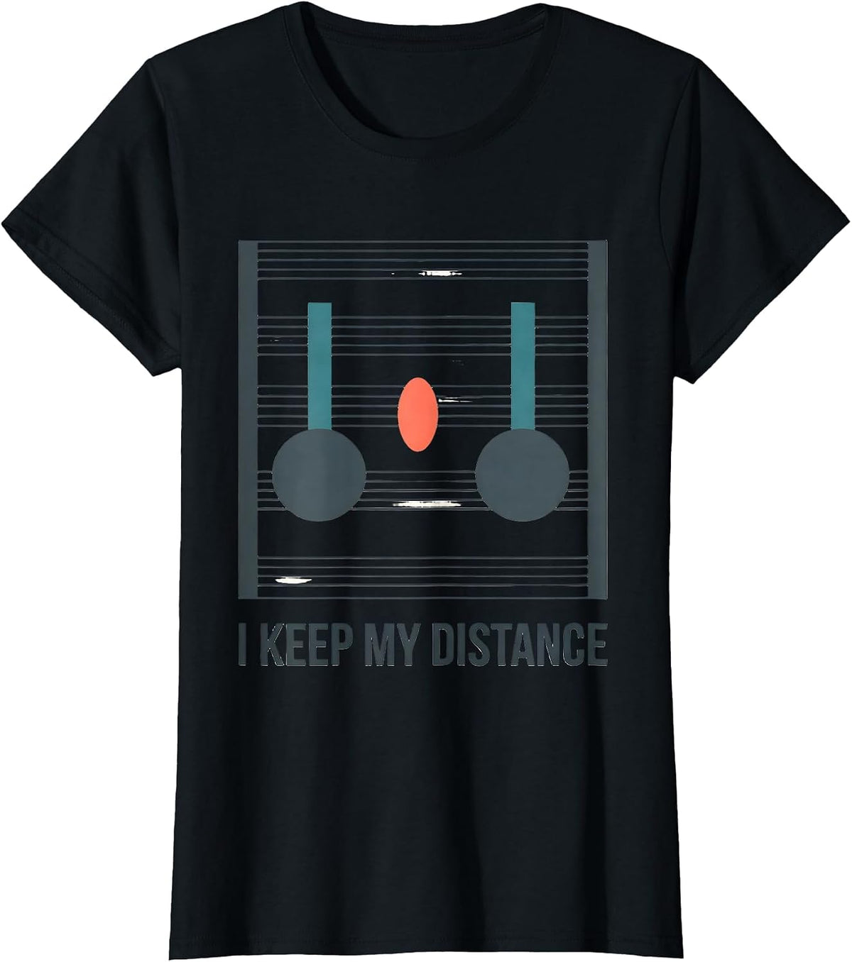 Women's I Keep My Distance Funny Musician Band Member Music Teacher T-Shirt - Black