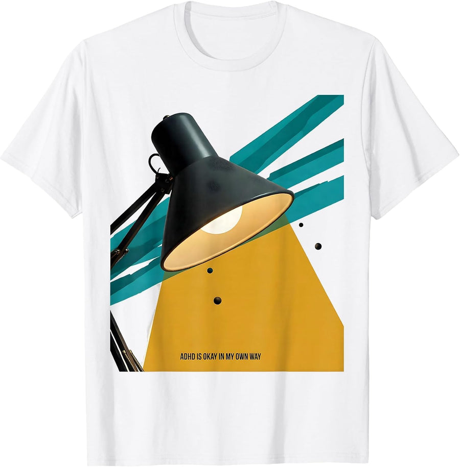 Men's ADHD Is Okay In My Own Way Midcentury Modern Neurodiversity T-Shirt - White