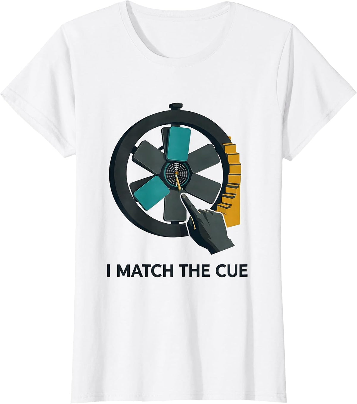 I Match The Cue Midcentury Modern Special Education Teacher T-Shirt - White